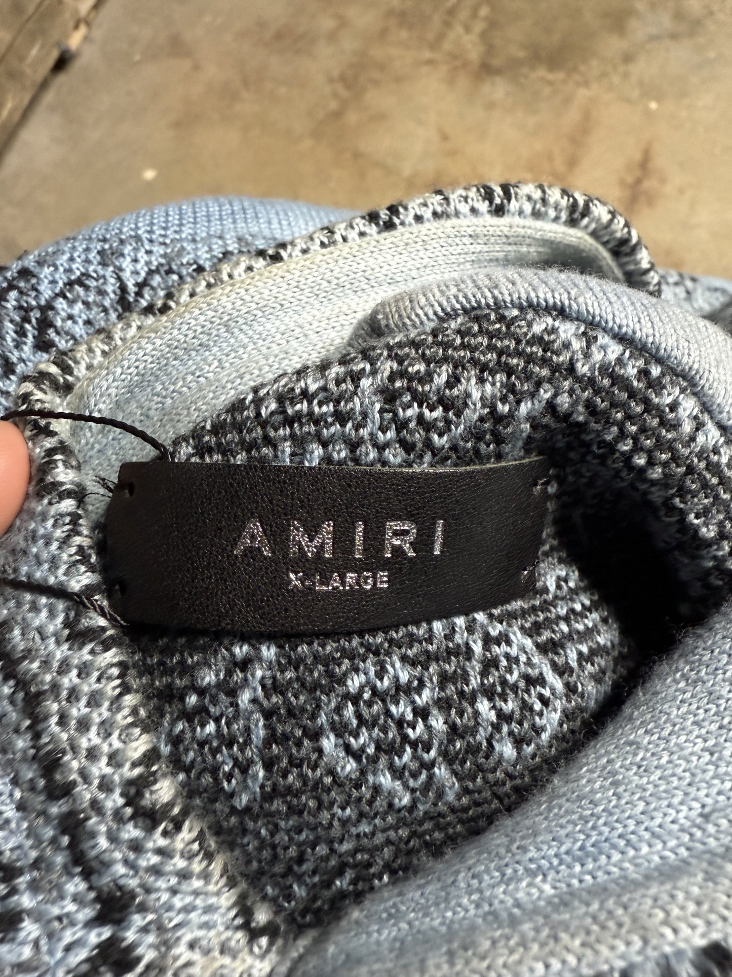 Amiri Knit Paisley Hoodie Baby Blue XL Used