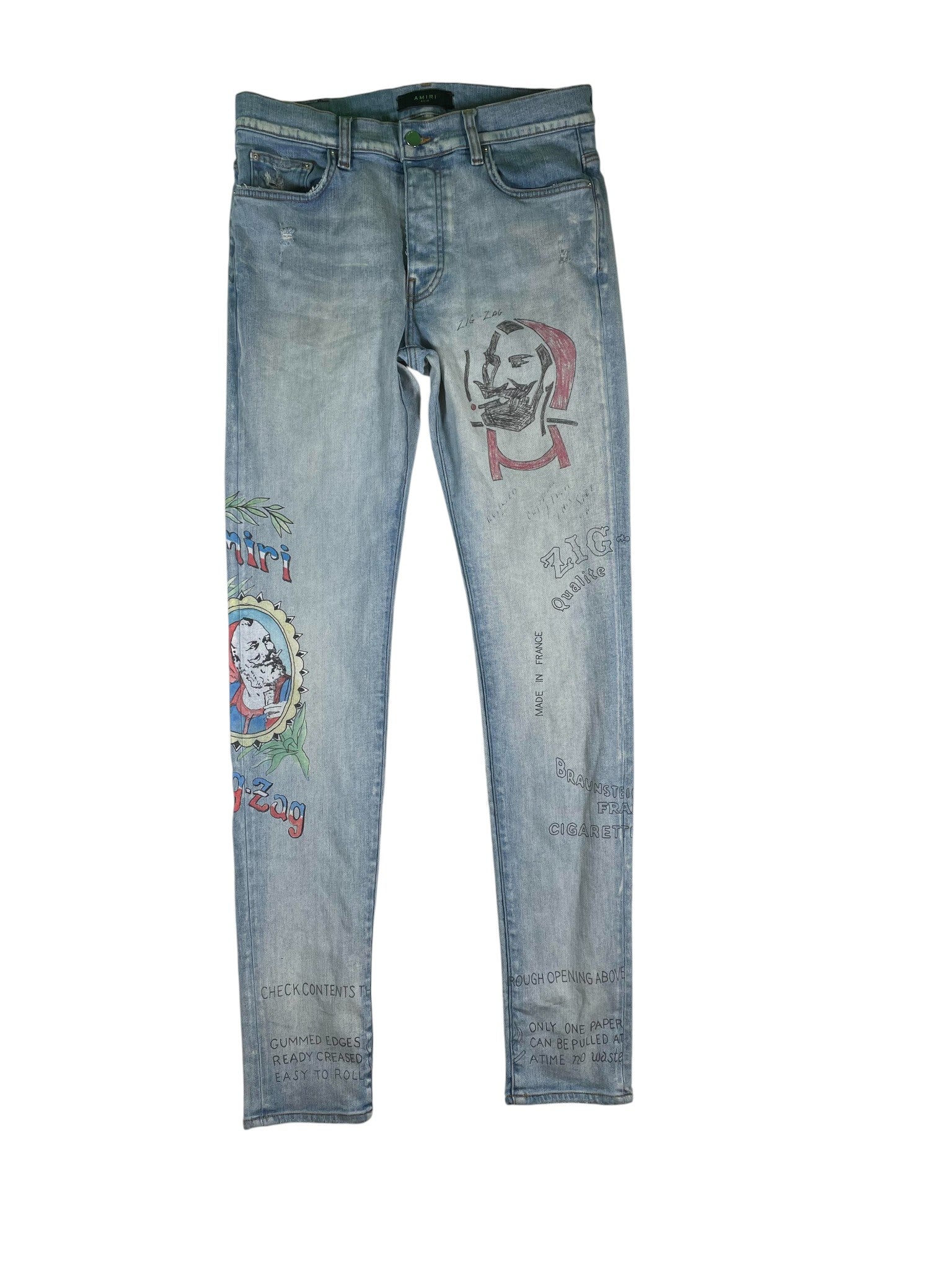 Amiri Zig Zag Light Wash Jeans