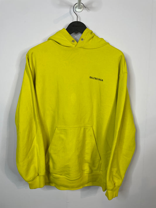 Balenciaga Classic Logo Hoodie Yellow Used Small