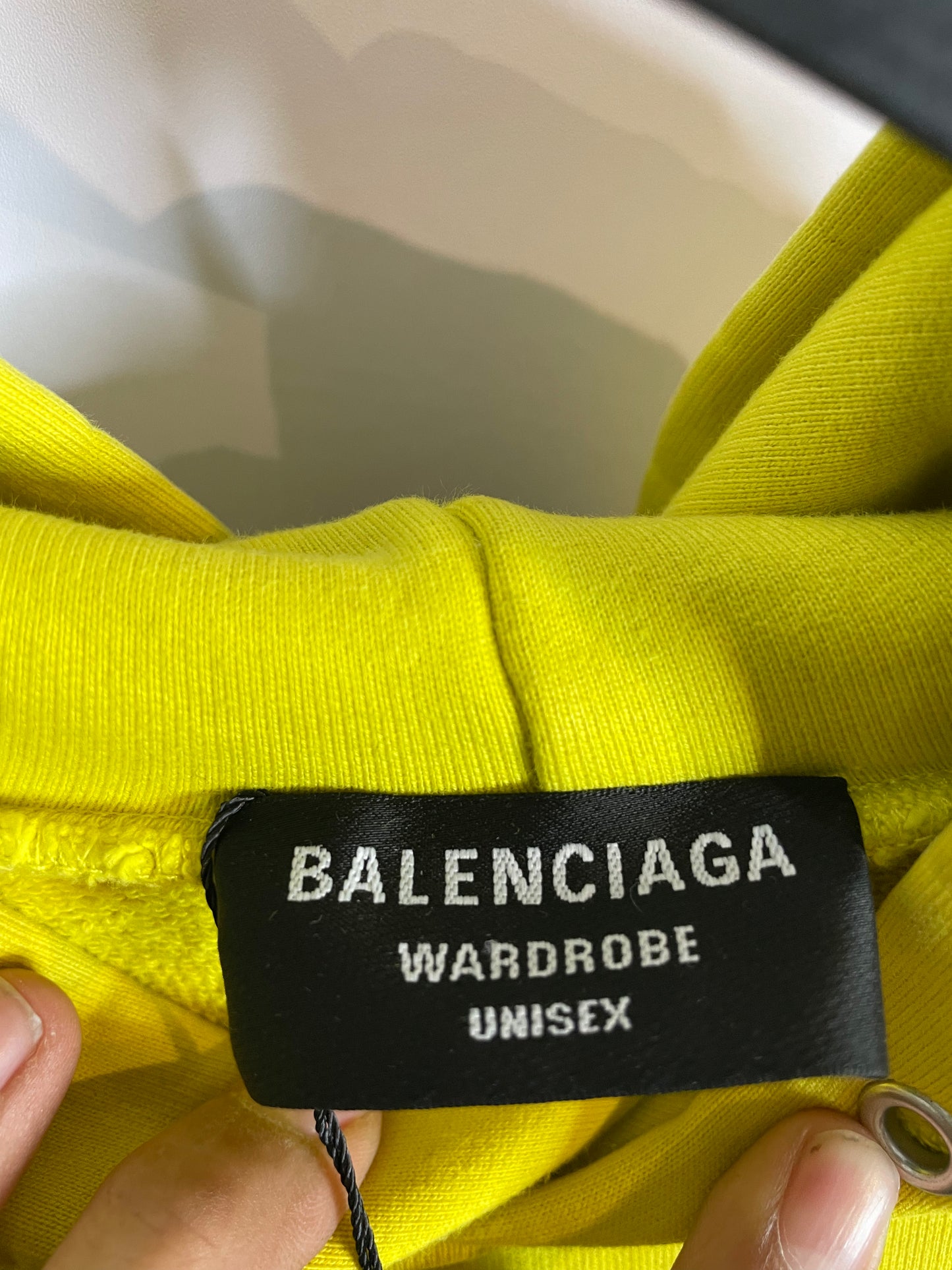 Balenciaga Classic Logo Hoodie Yellow Used Small