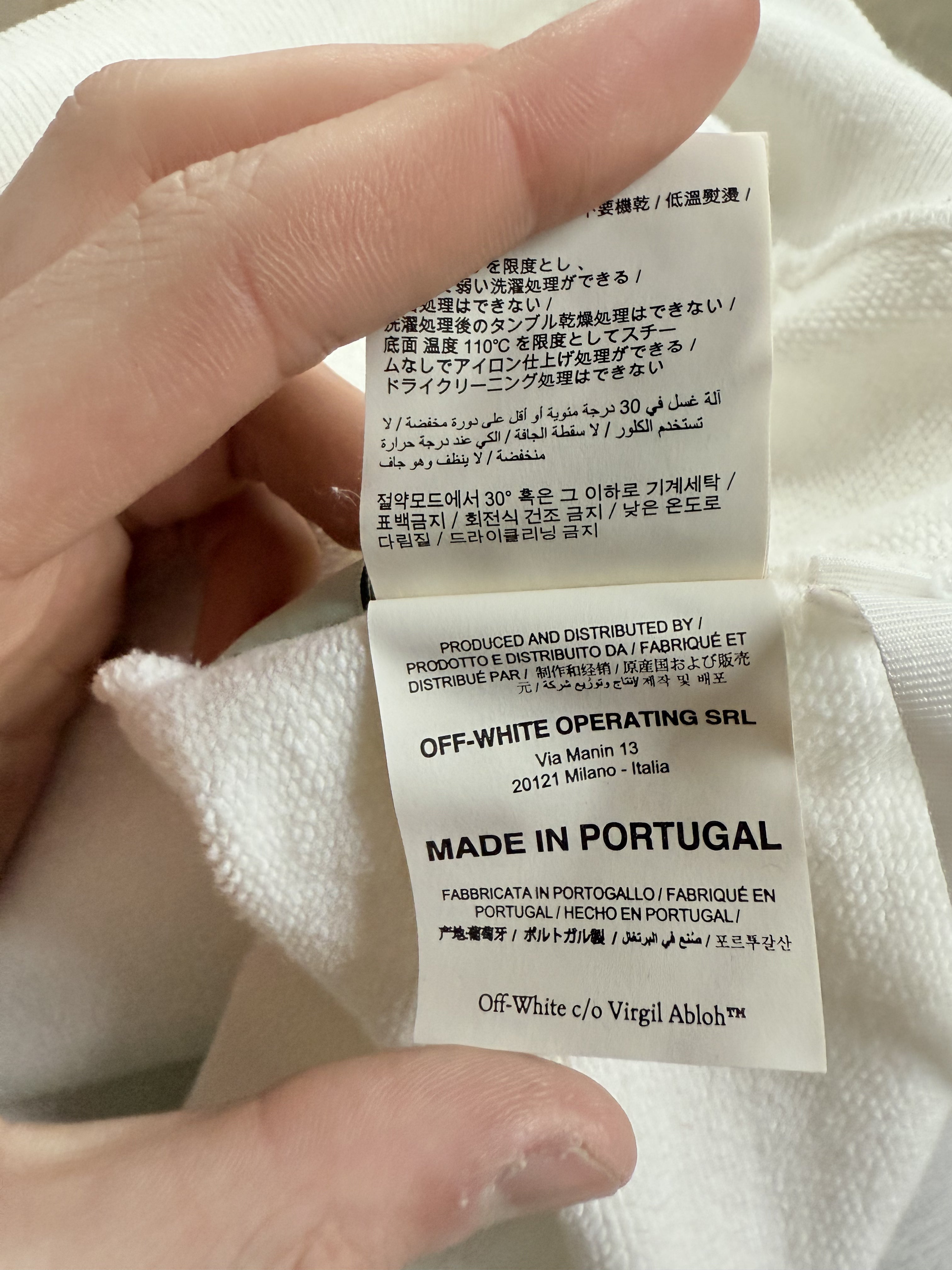 Off White Hoodie White Green Girl Used Medium