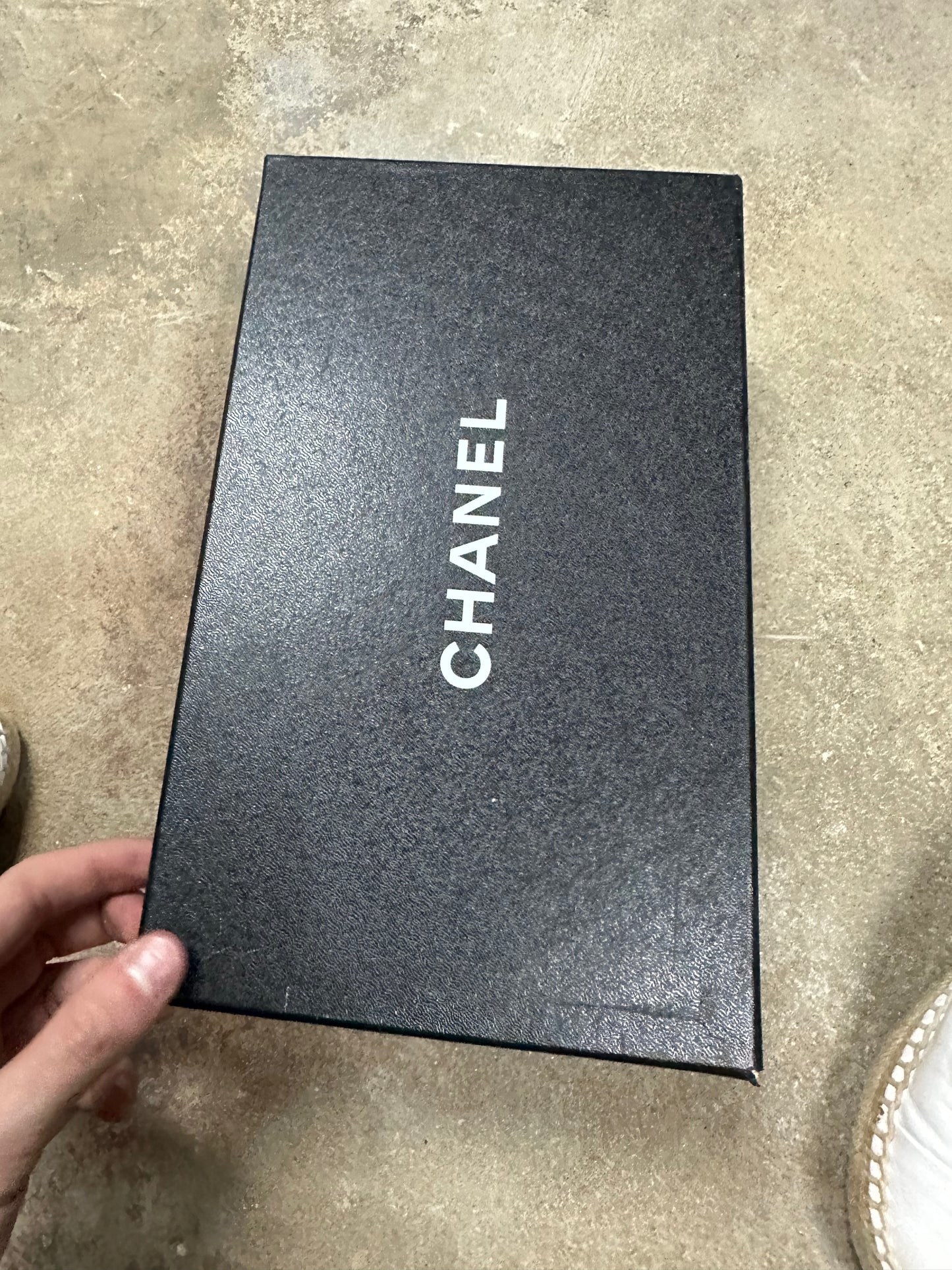 Chanel Espadrilles White Gum Used 38 (US 6) With Box