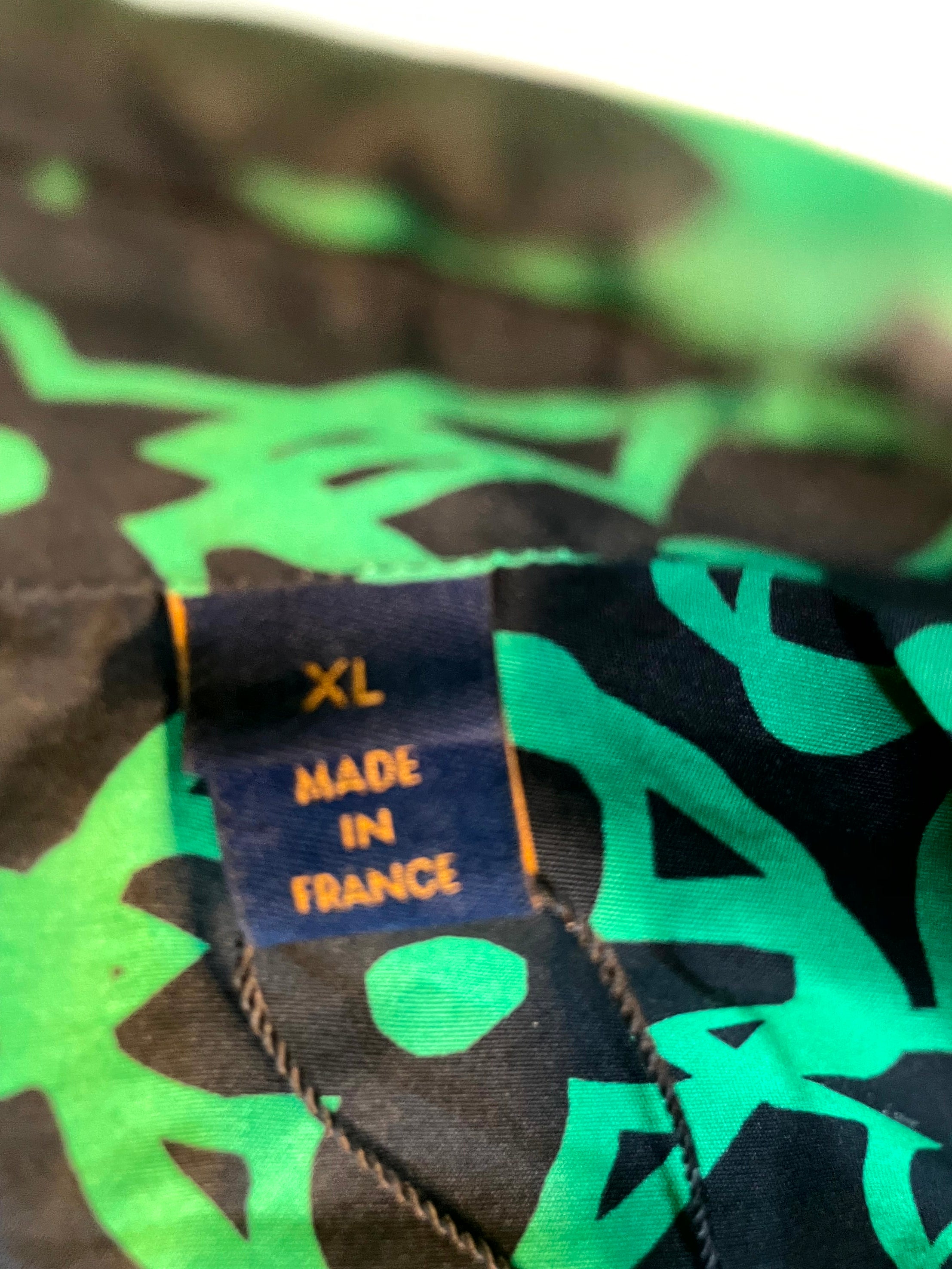 Louis Vuitton Globe Monogram Button Up Black & Green Shirt