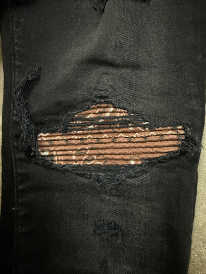 Amiri MX1 Brown Paisley Patch Used 34