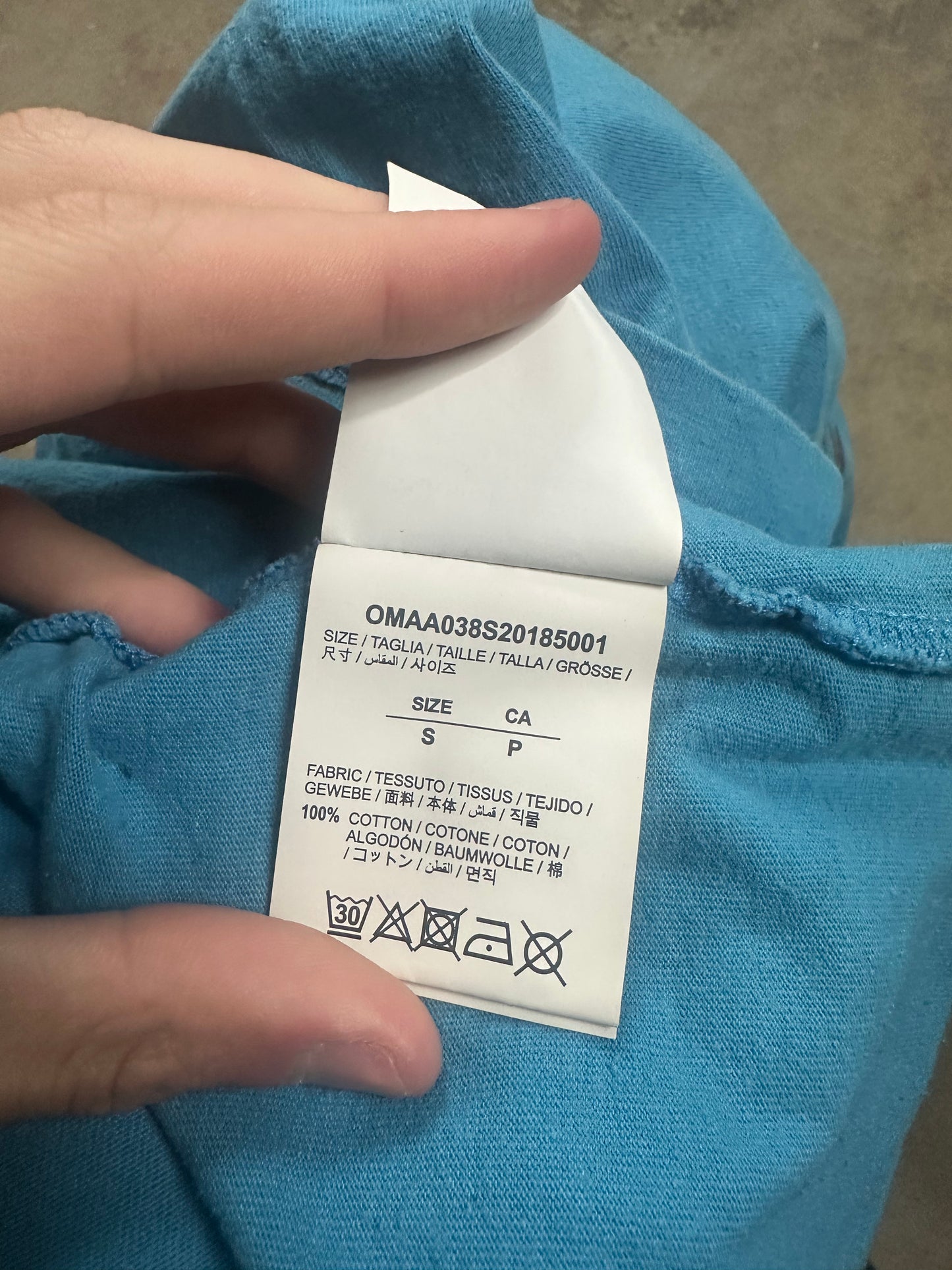 Off White Spider Tee Baby Blue Used Small