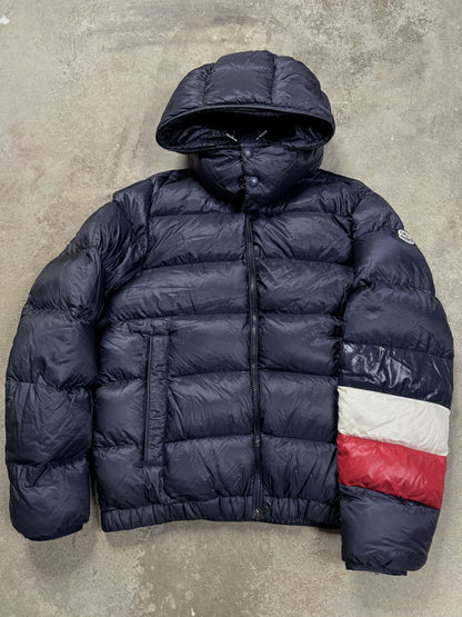 Moncler Puffer Jacket Navy Red White (Repaired) Used 2 (Small)