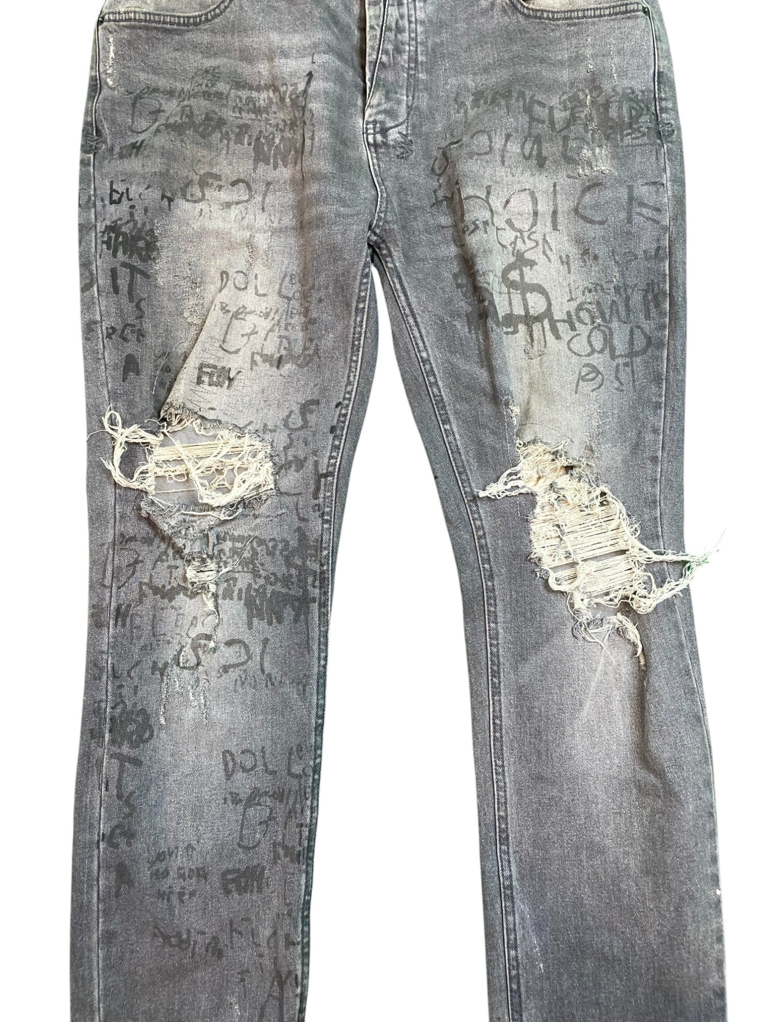 Ksubi Distressed Grey Jeans