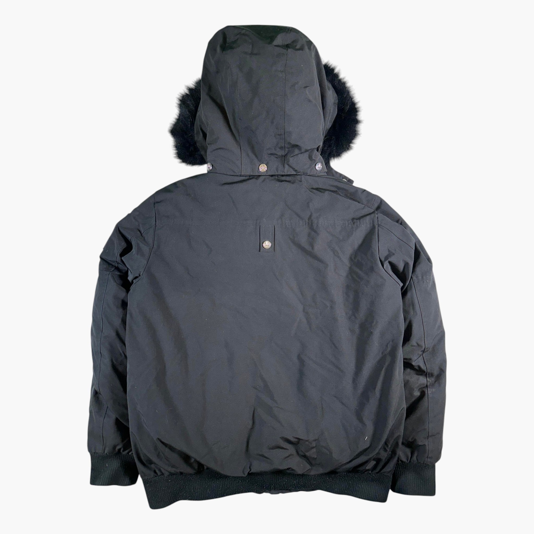 Moose Knuckles Black Fur Black Bomber Jacket