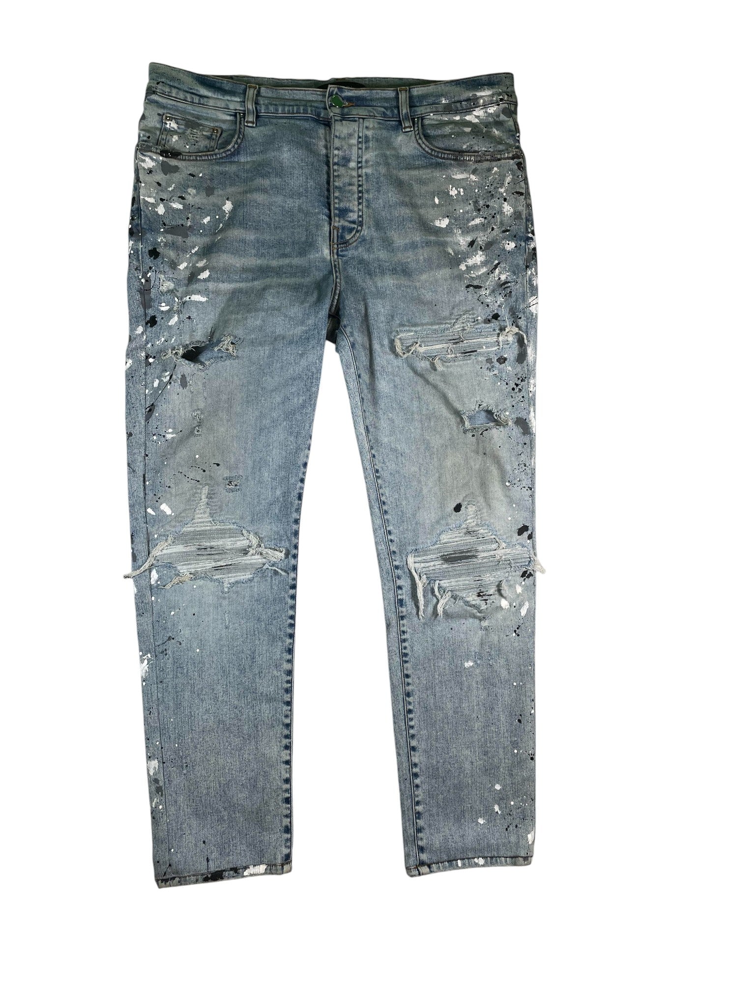 Amiri MX1 Paint Splatter Light Wash Jeans