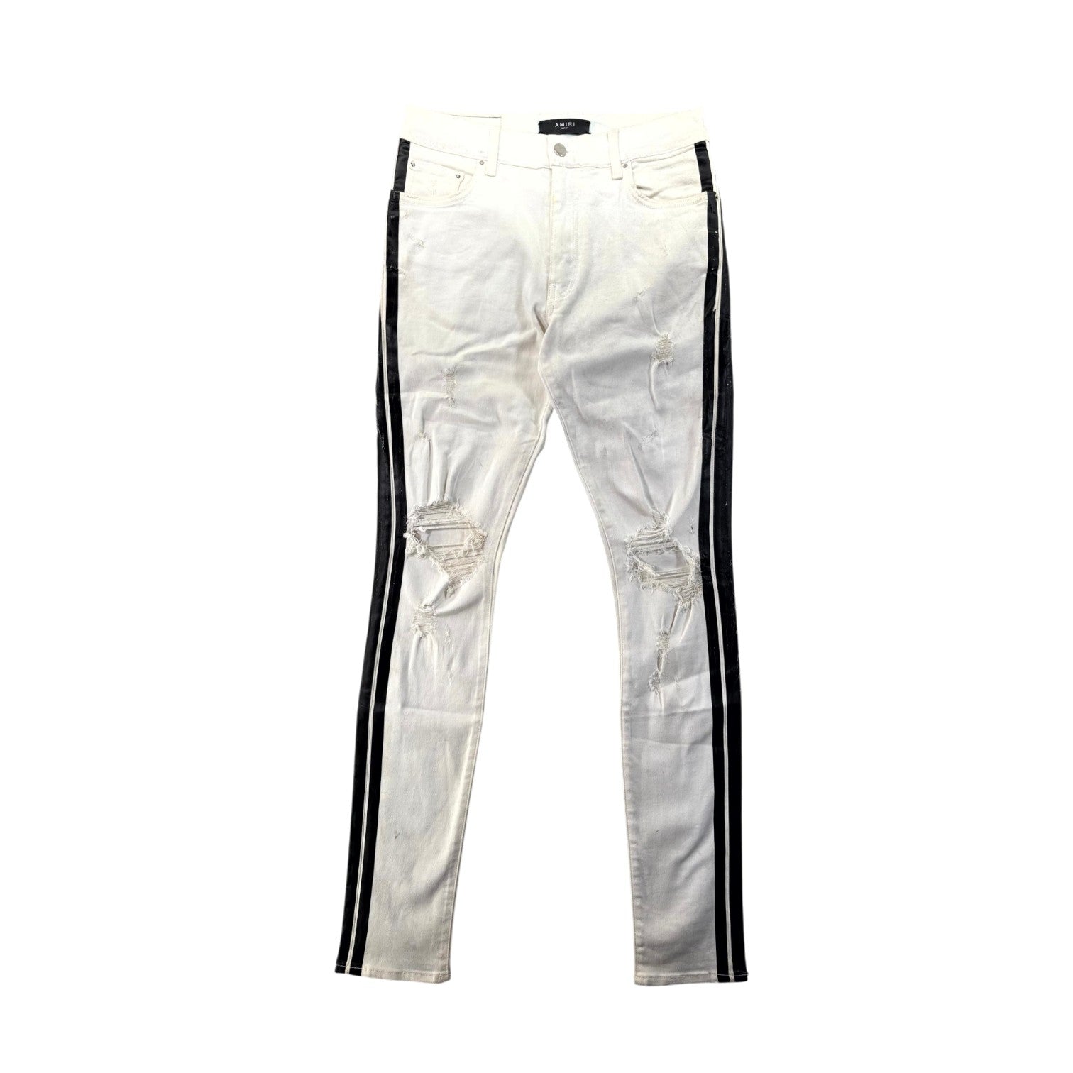 Amiri Stripe White & Black Jeans