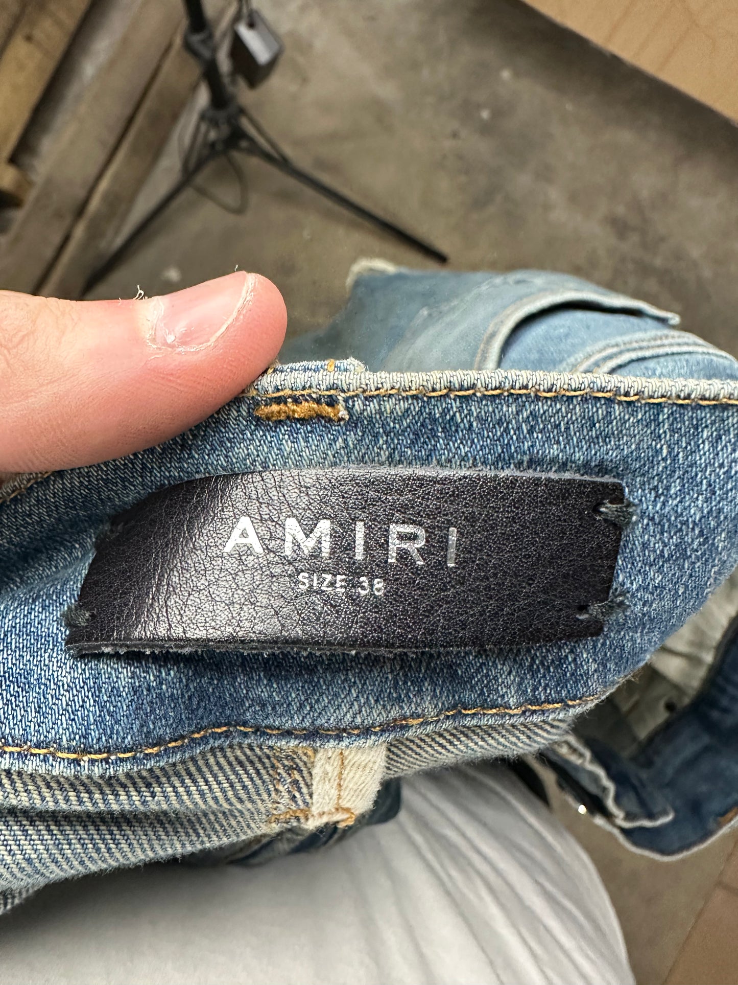 Amiri Jean MX1 Blue Black Patch 36 Used