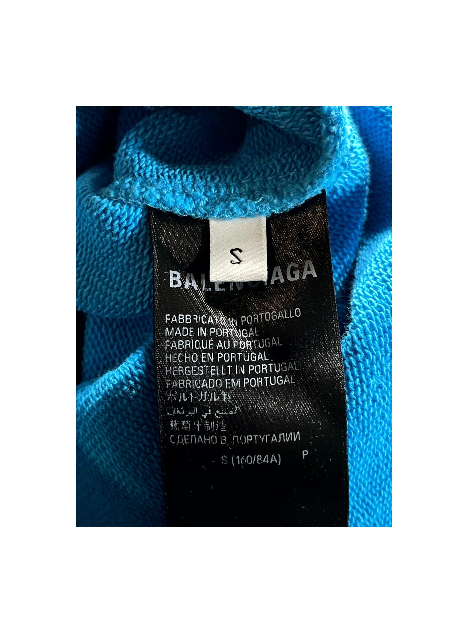 Balenciaga Distressed Campaign Logo Baby Blue Hoodie