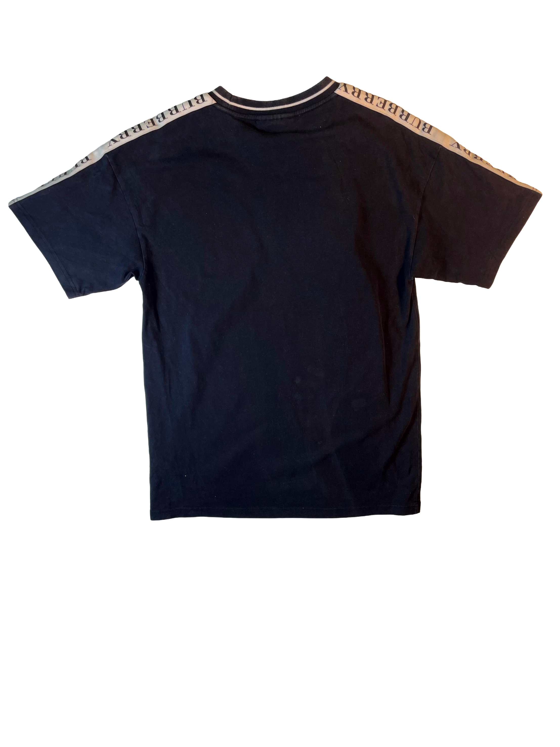 Burberry Shoulder Logo Navy & White Tee