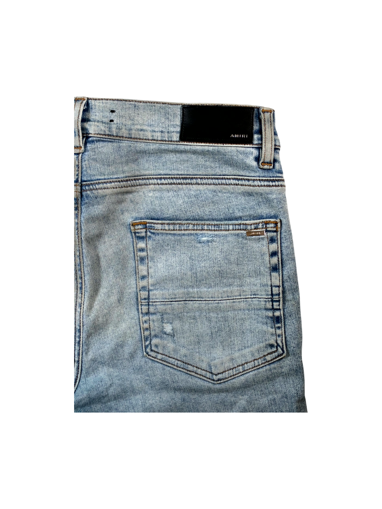 Amiri Art Patch Thrasher Light Wash Jeans