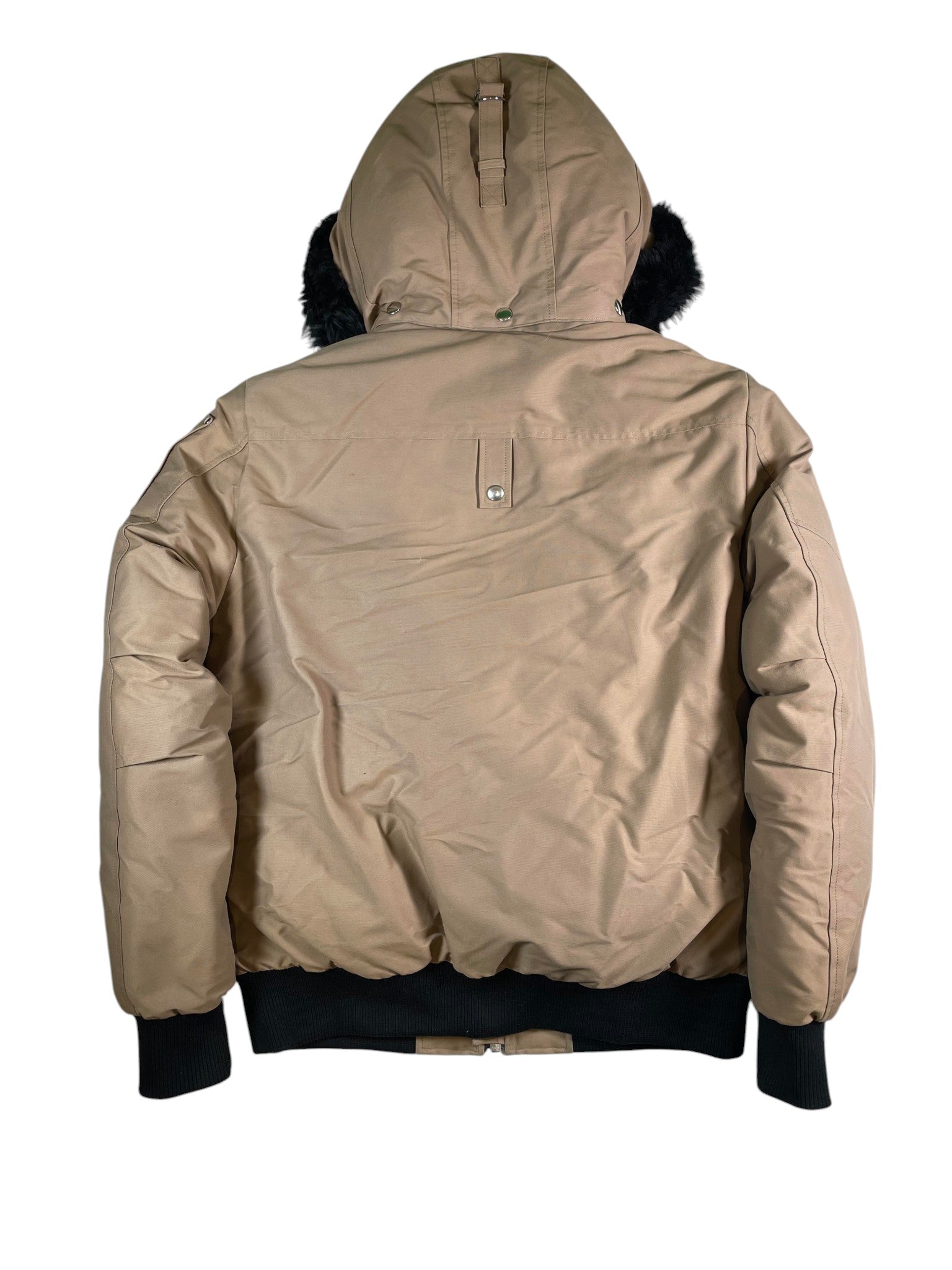 Moose Knuckles 3Q Black Fur Tan Bomber Jacket
