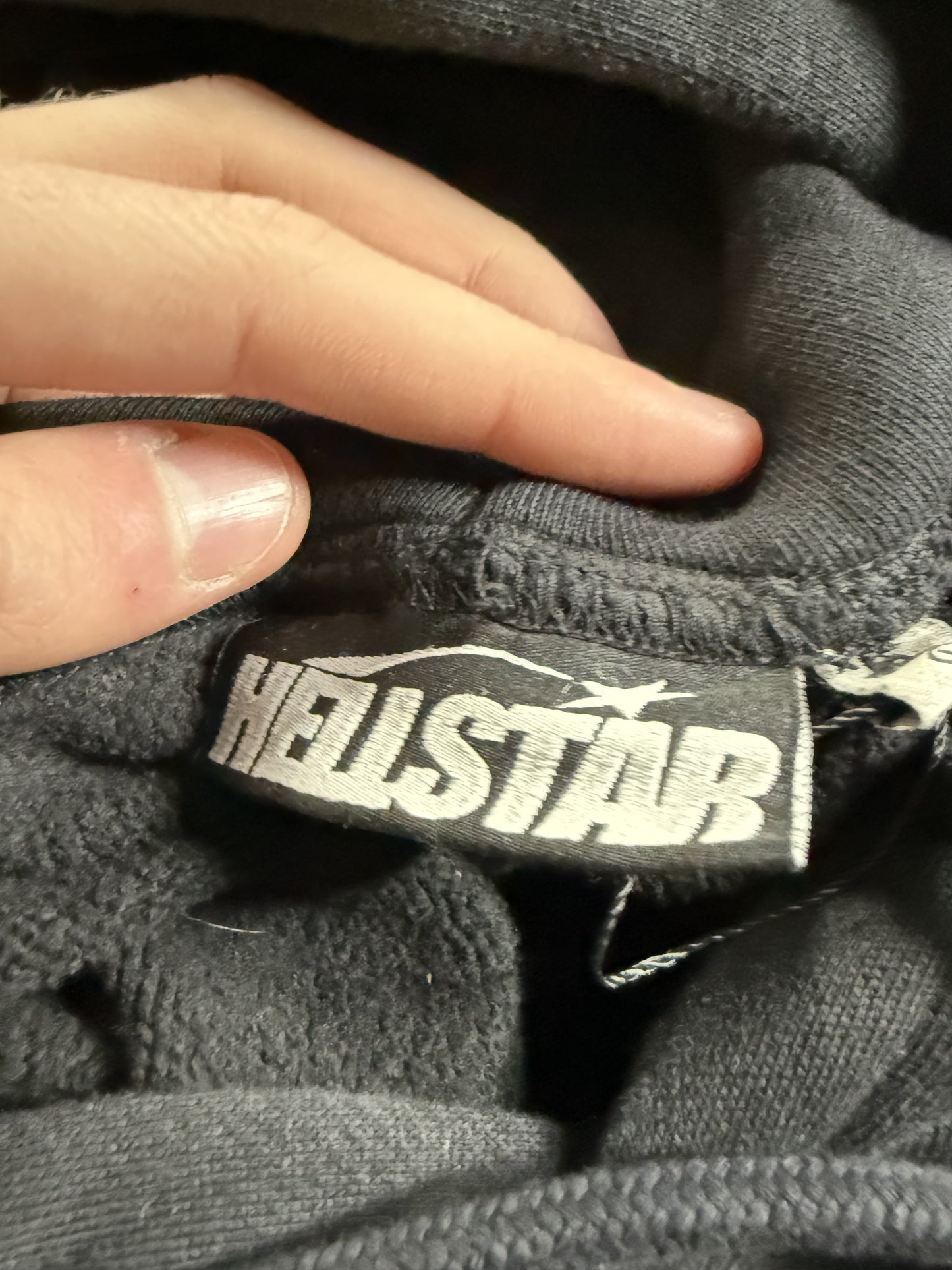 Hellstar Hoodie Black Cream Sport Logo Used Large