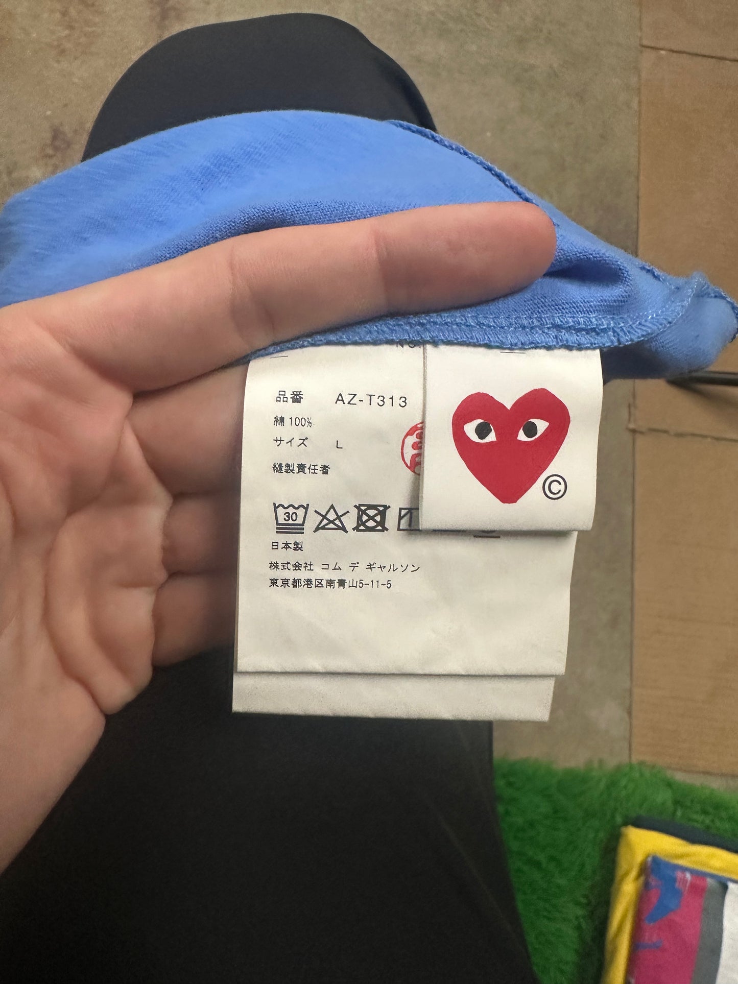 CDG Tee Royal Blue Used Large