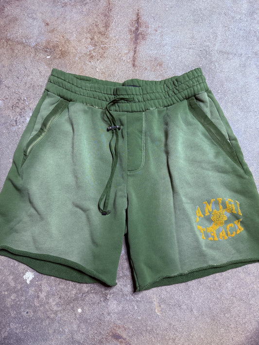 Amiri Track Sweatshorts Green Yellow New Large With Tags