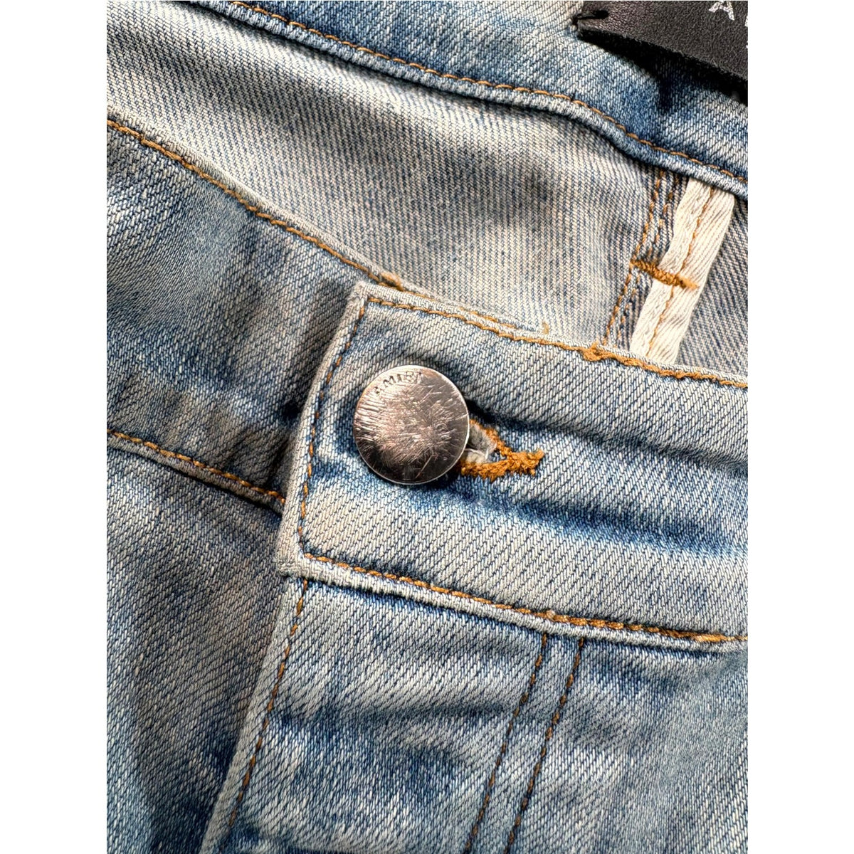 Amiri "MX1" Paisley Patch Light Wash & Black Jeans