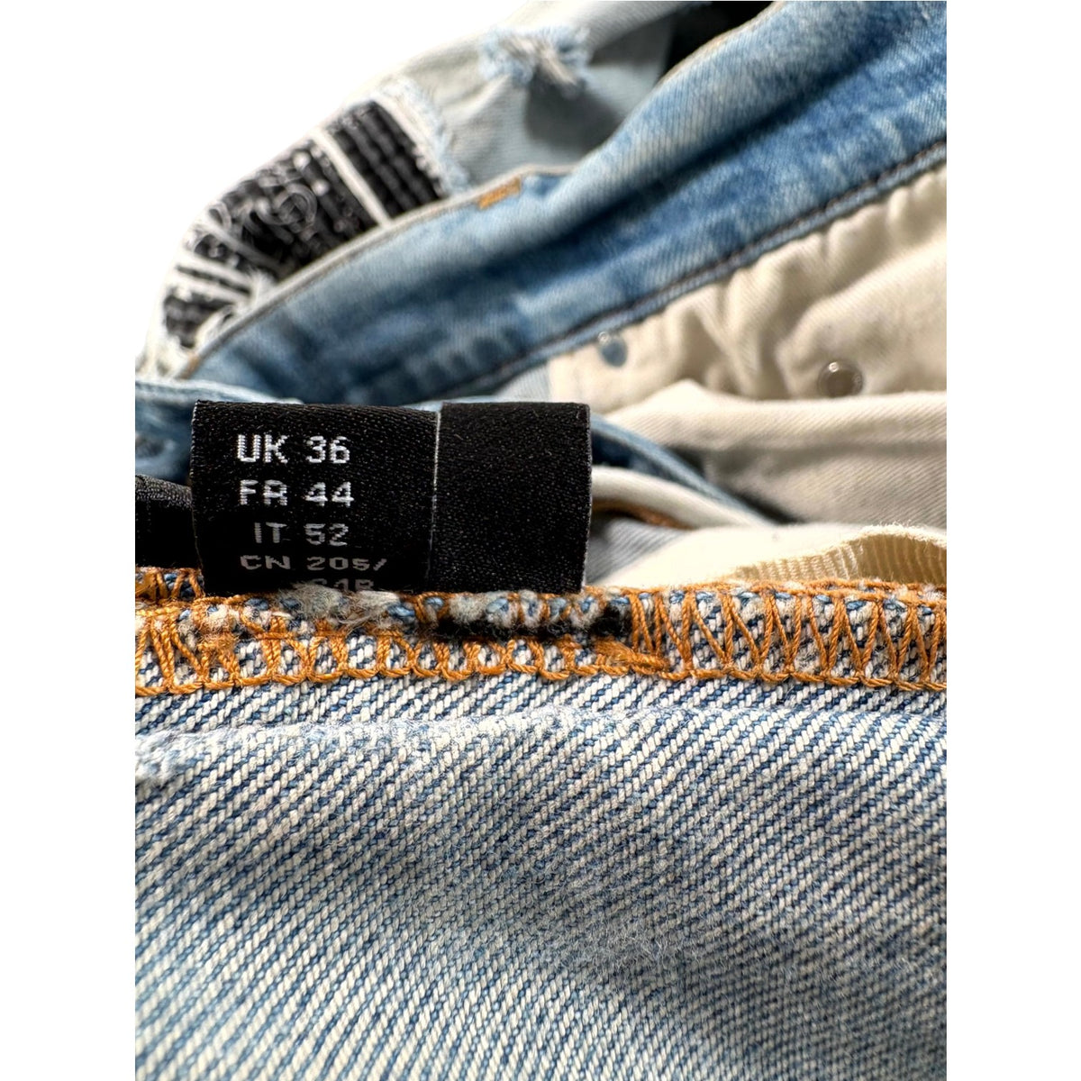 Amiri "MX1" Paisley Patch Light Wash & Black Jeans