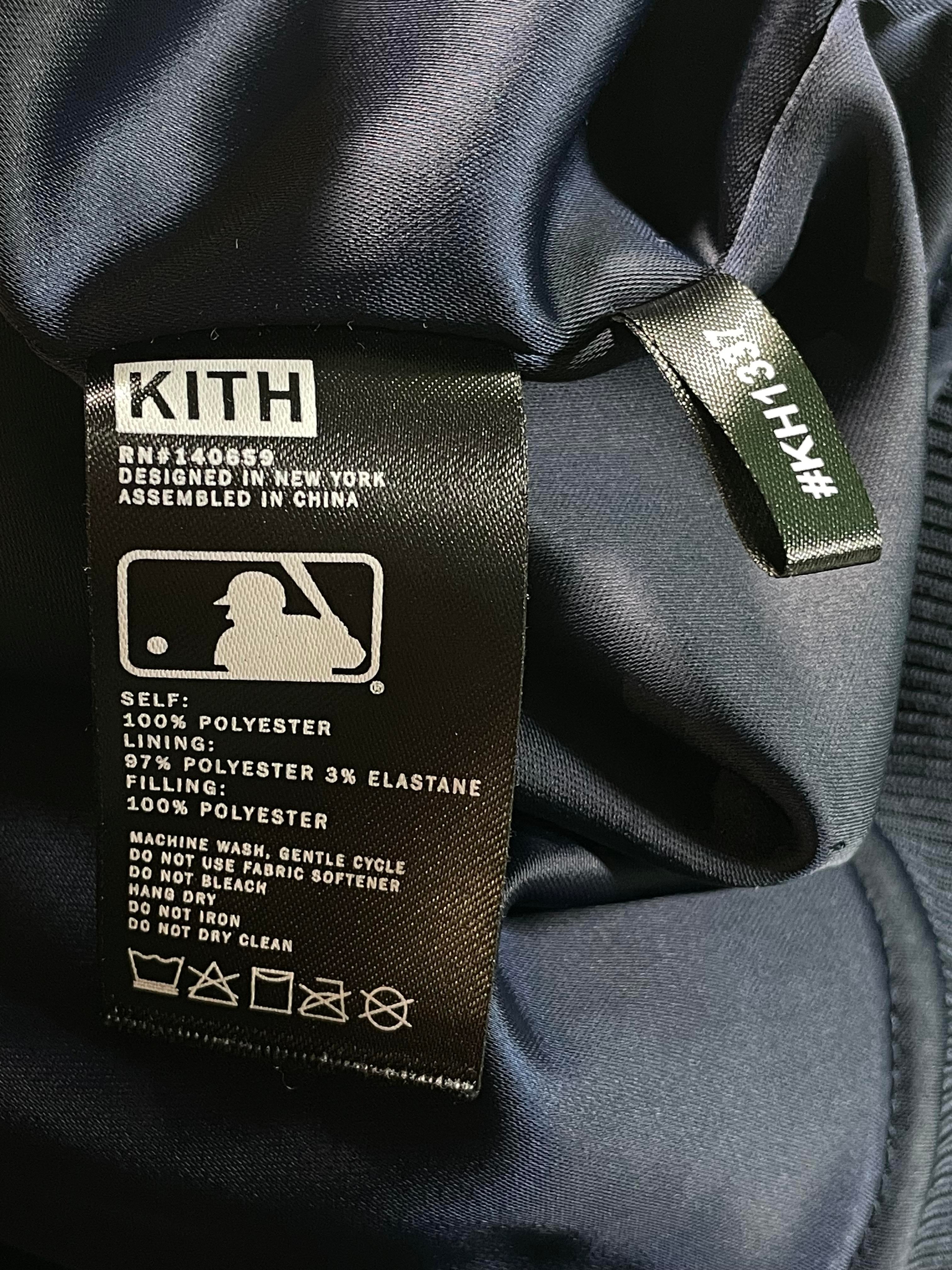 Kith Yankee Snakeskin Navy Satin Bomber Jacket