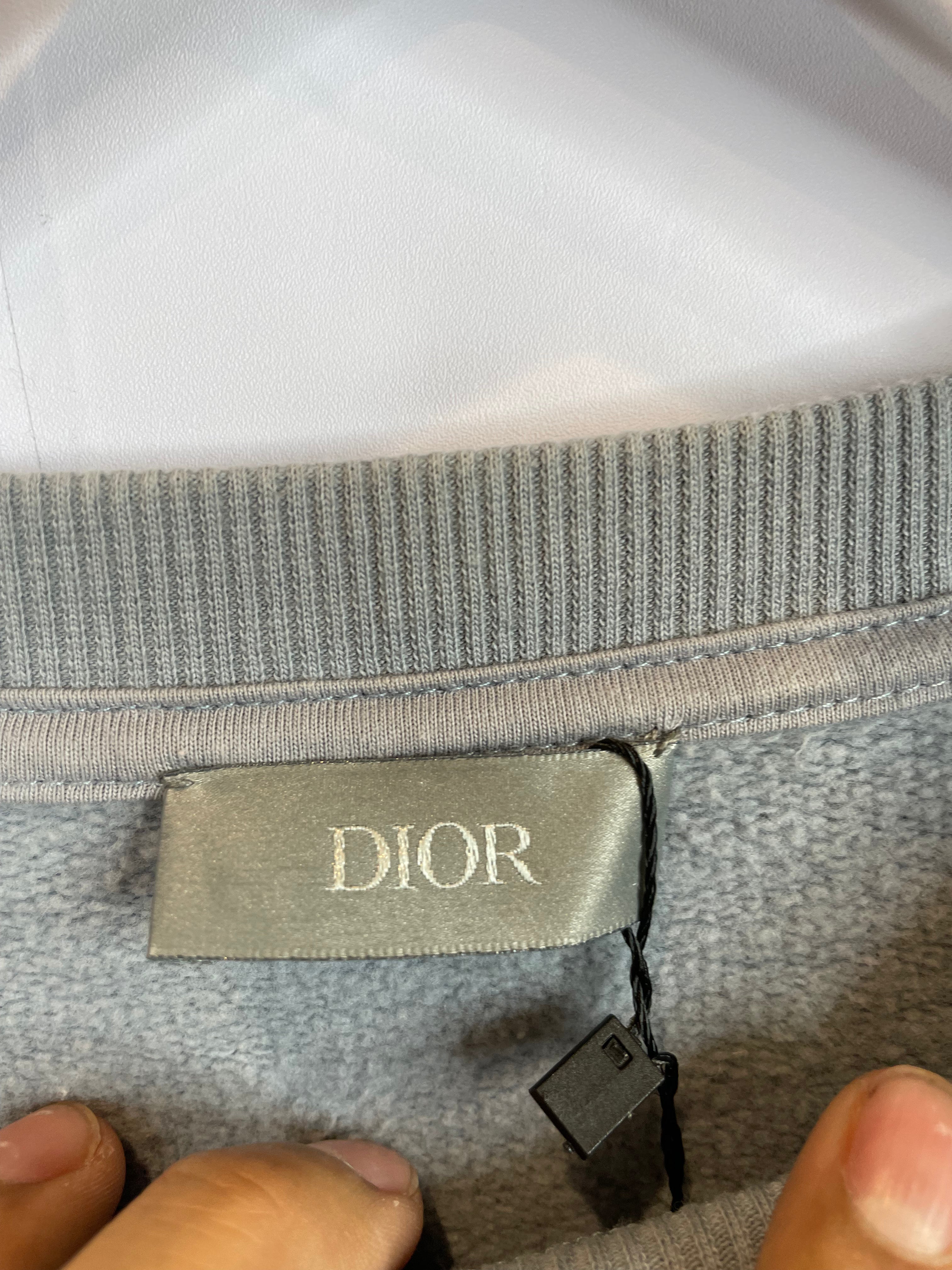 Dior Crewneck Daniel Arsham Powder Blue Chest Logo Used XL