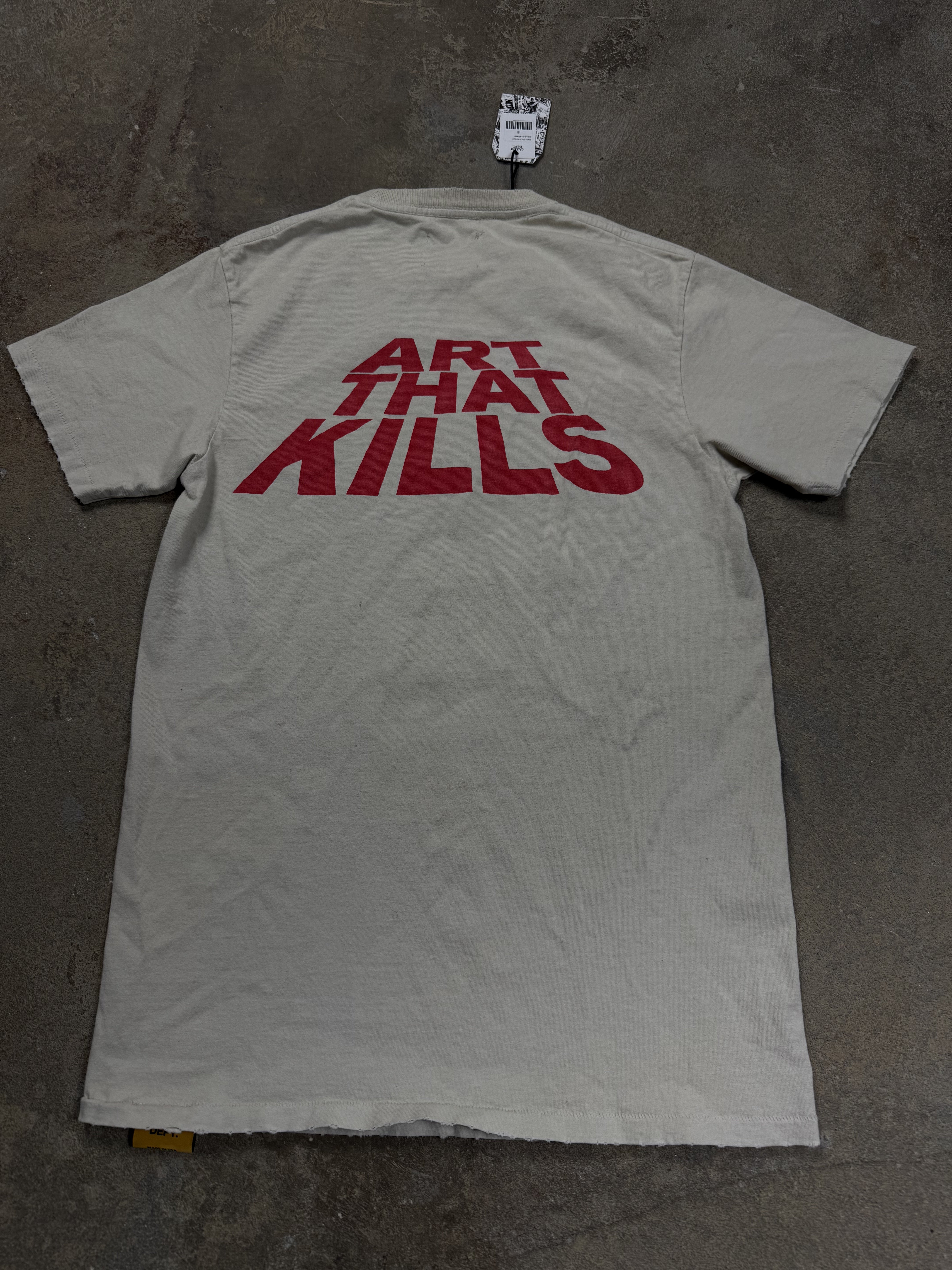 Gallery Dept Protect Yourself ATK Tee Cream Red New Small With Tags