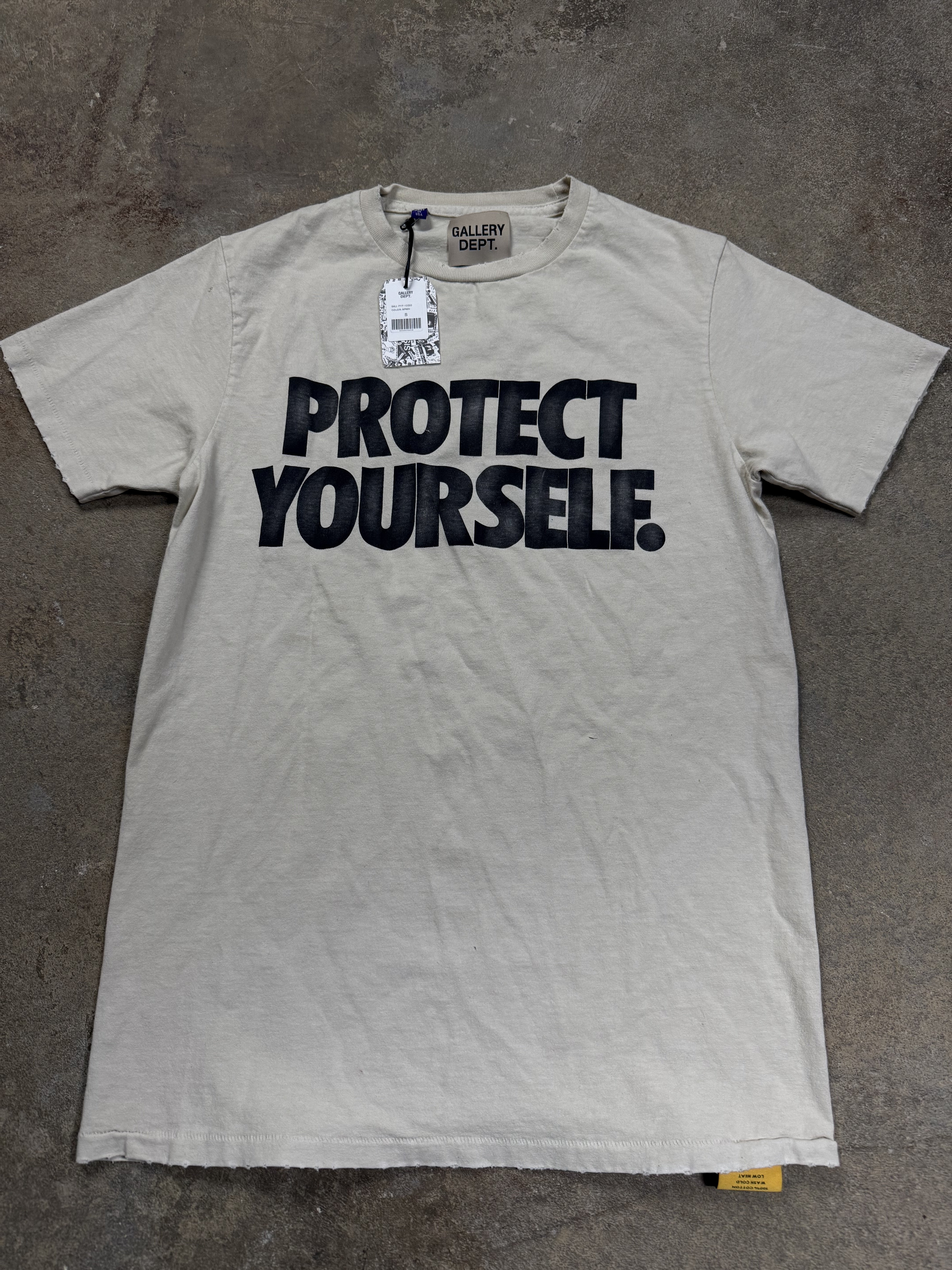 Gallery Dept Protect Yourself ATK Tee Cream Red New Small With Tags