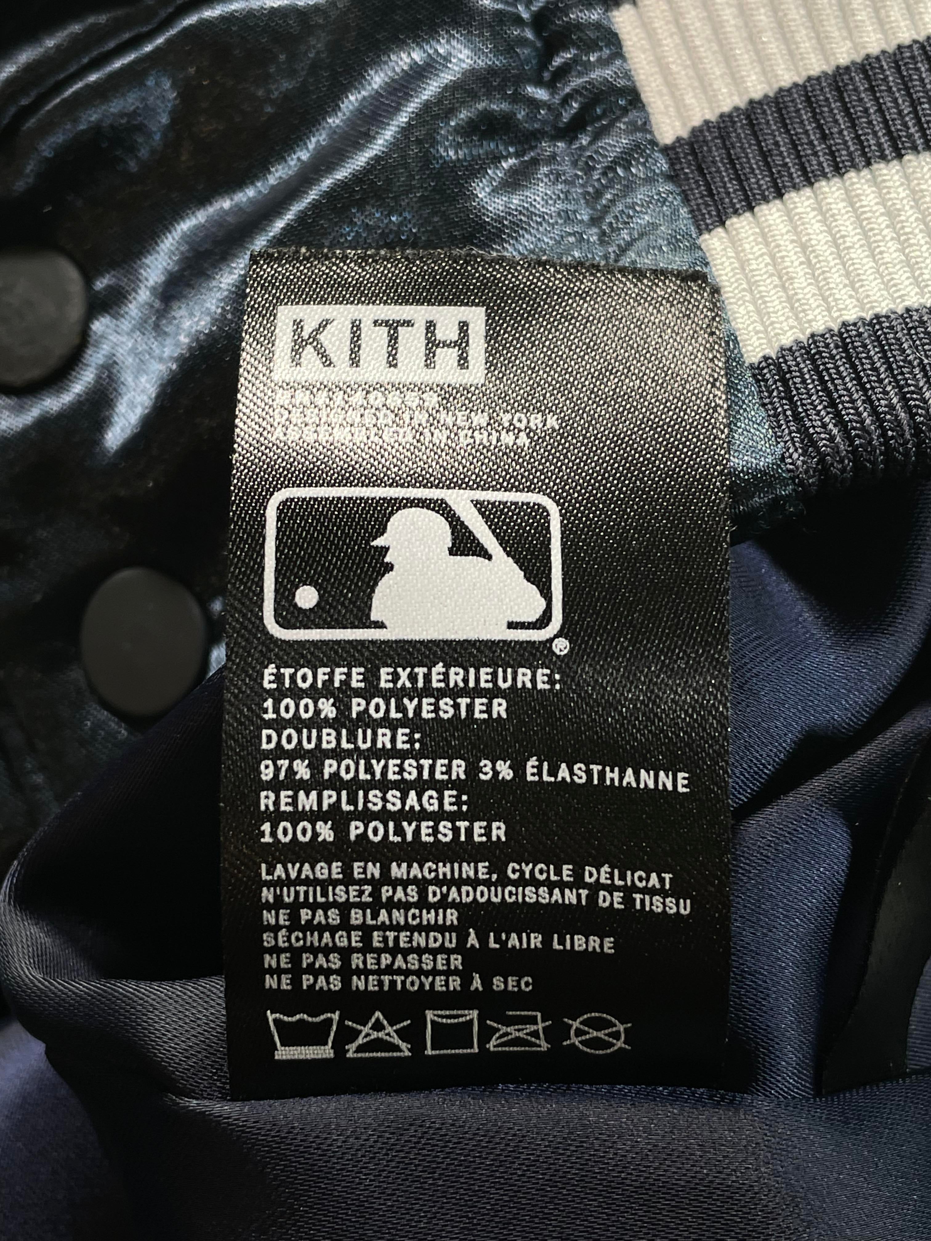 Kith Yankee Snakeskin Navy Satin Bomber Jacket