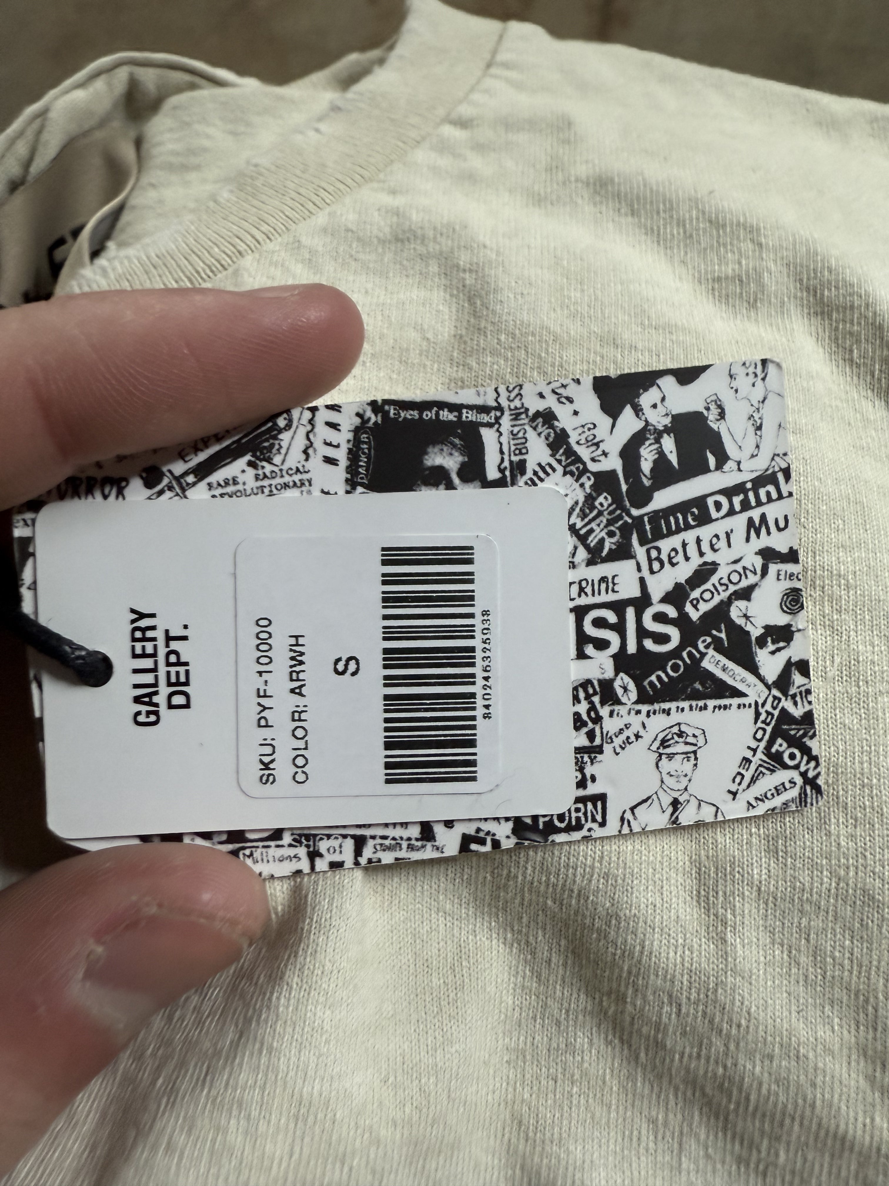 Gallery Dept Protect Yourself ATK Tee Cream Red New Small With Tags