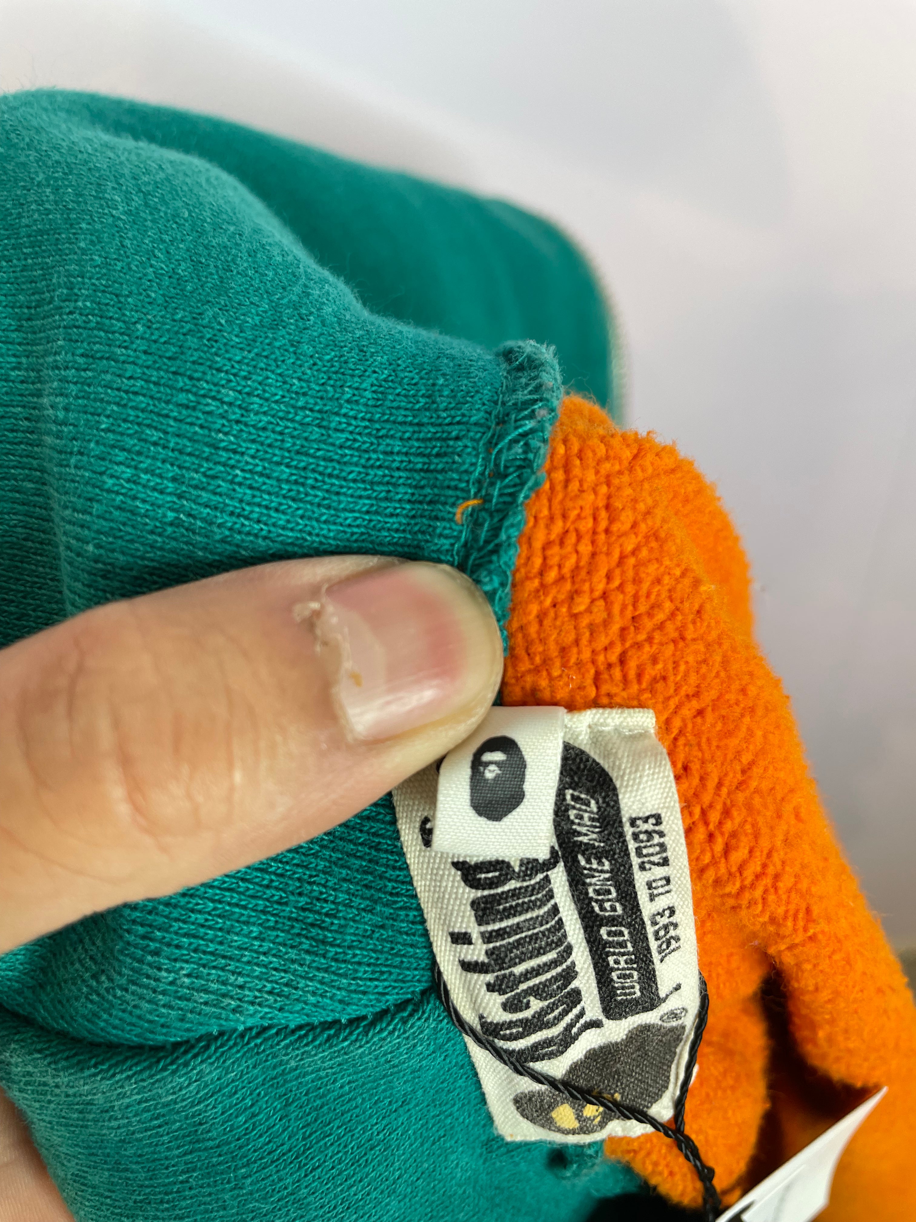 BAPE Shark Zip Up Teal Green Orange Used Medium