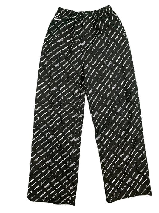 Balenciaga Black White Monogram Track Pants
