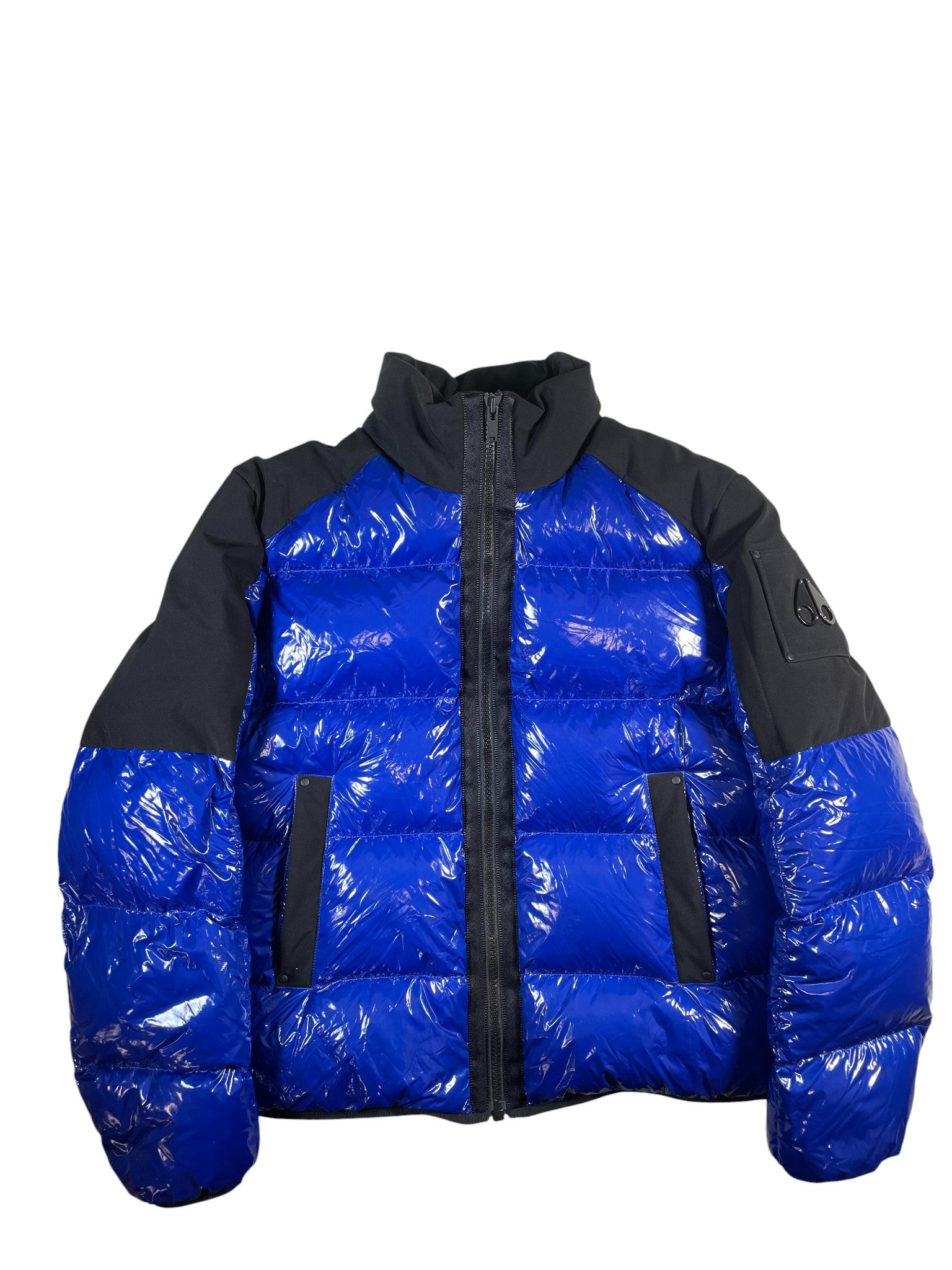 Moose Knuckles Dugald Down Black & Blue Puffer Jacket Used