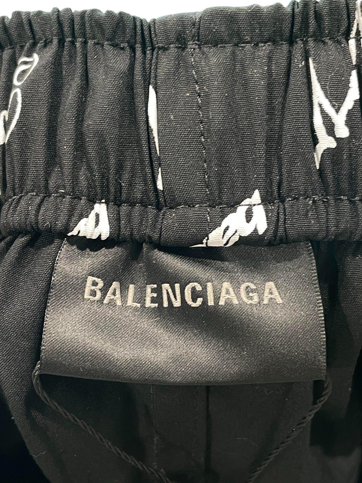 Balenciaga Black White Monogram Track Pants