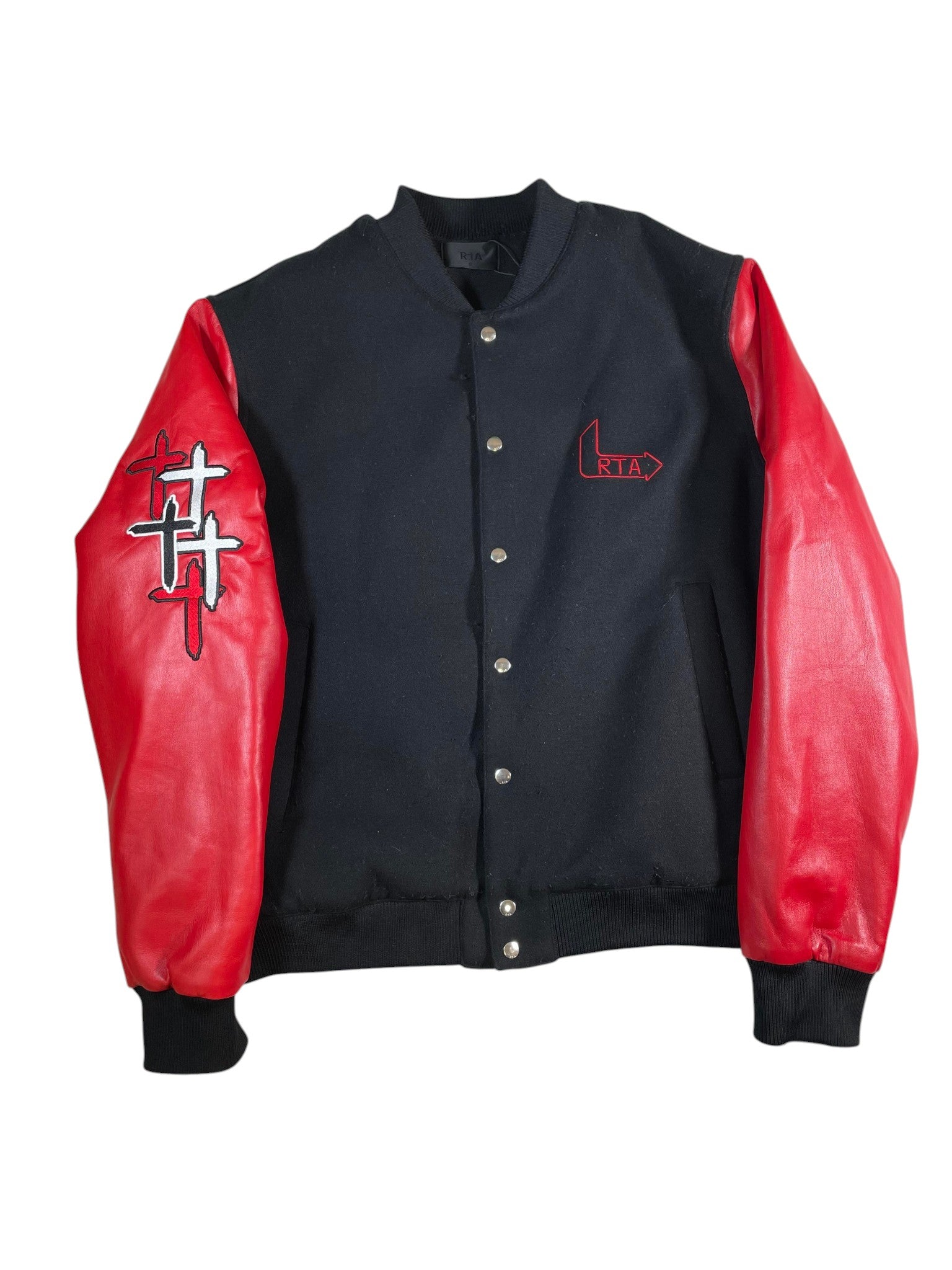 RTA Flames Black & Red Varsity Jacket