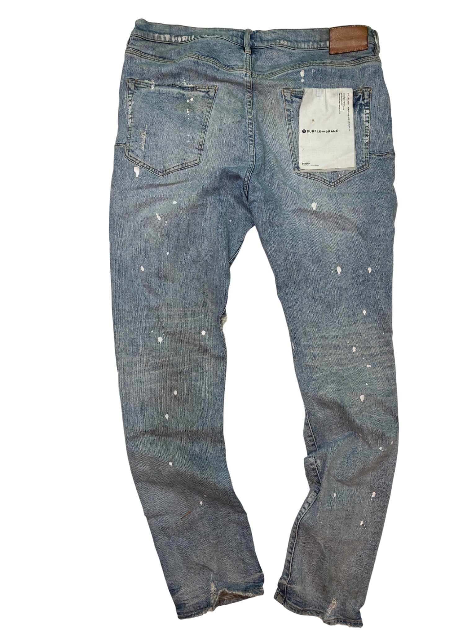 Purple Brand Paint Splatter Light Wash Jeans