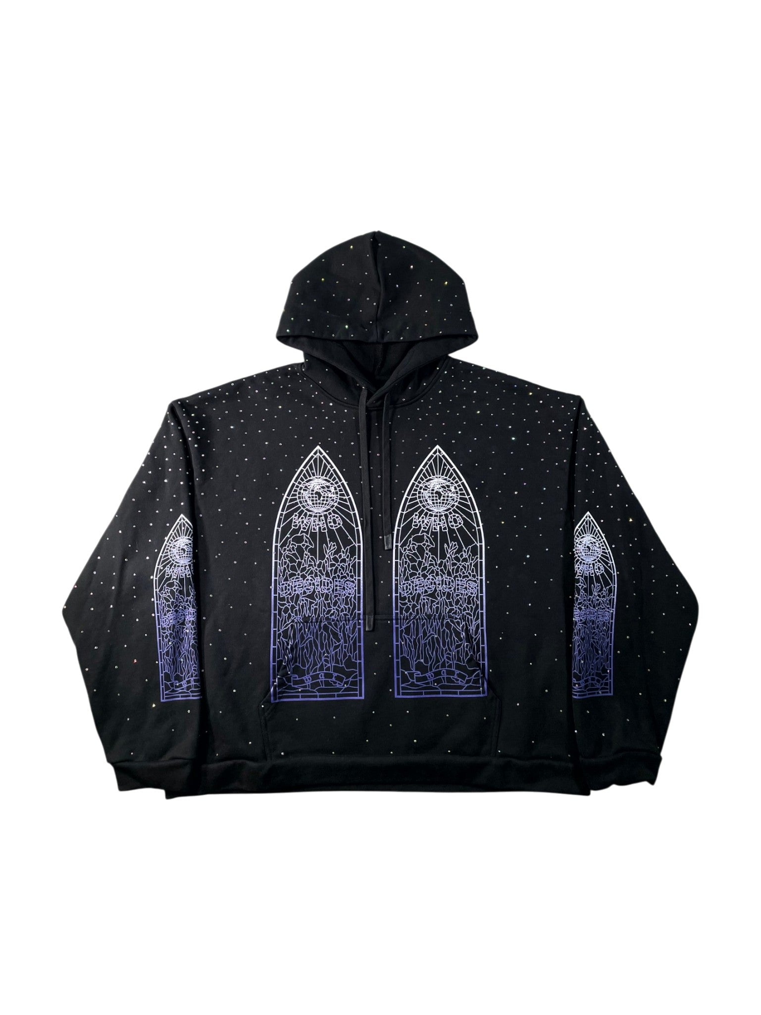 Who Decides War Stained Glass Black Hoodie