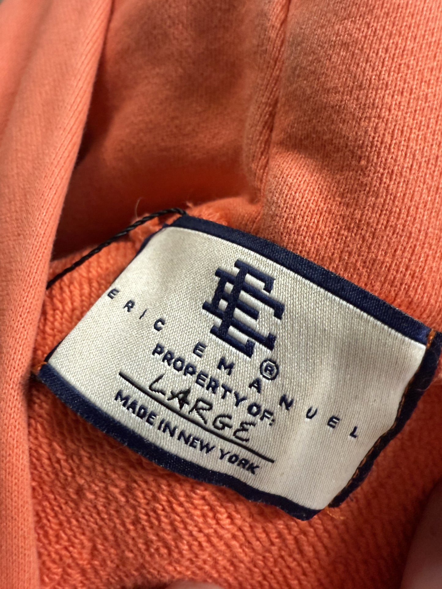 EE Hoodie Orange Navy Used Large