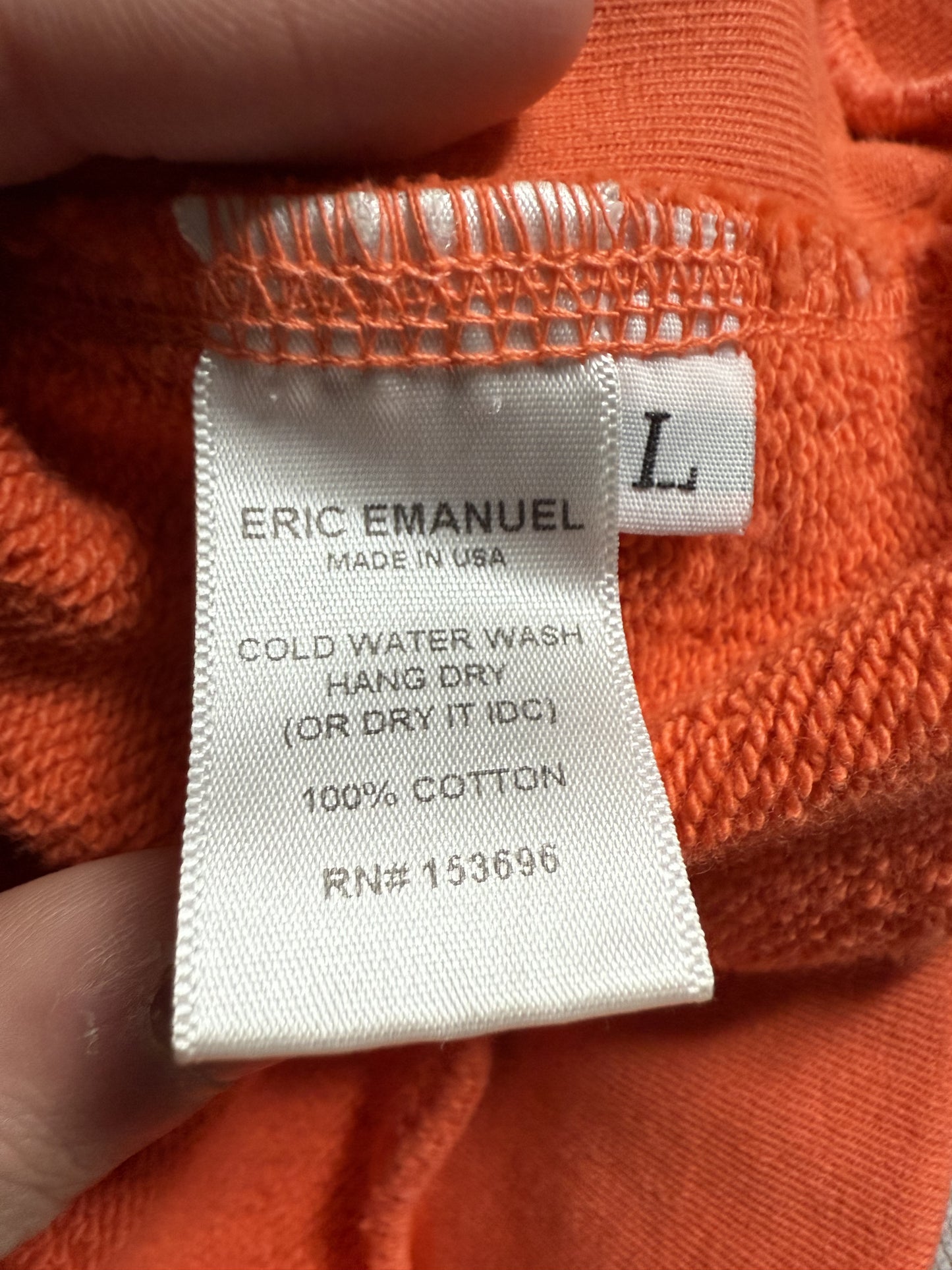 EE Hoodie Orange Navy Used Large