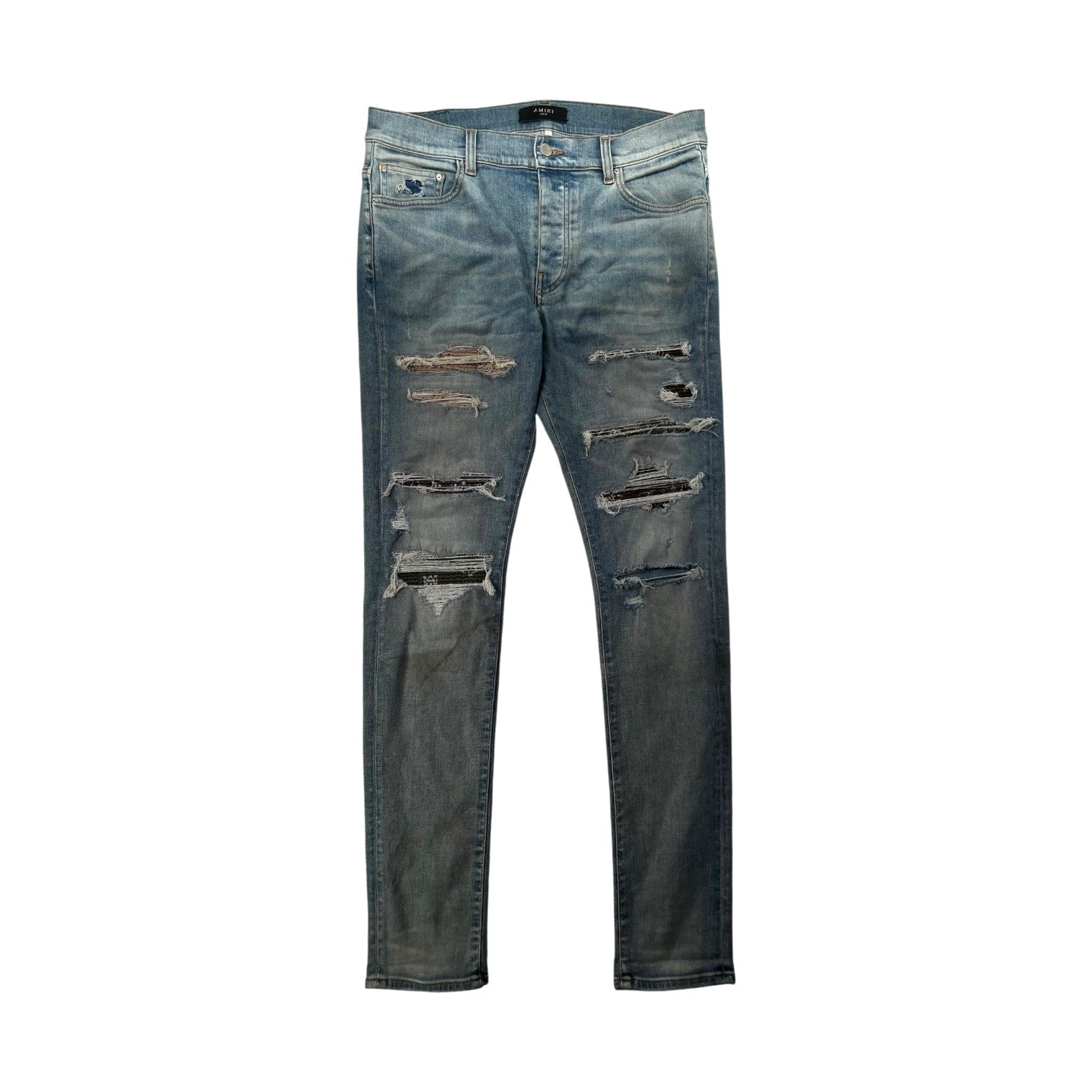 Amiri Paisley Thrasher Patch Light Wash, Tan, Olive & Brown Jeans