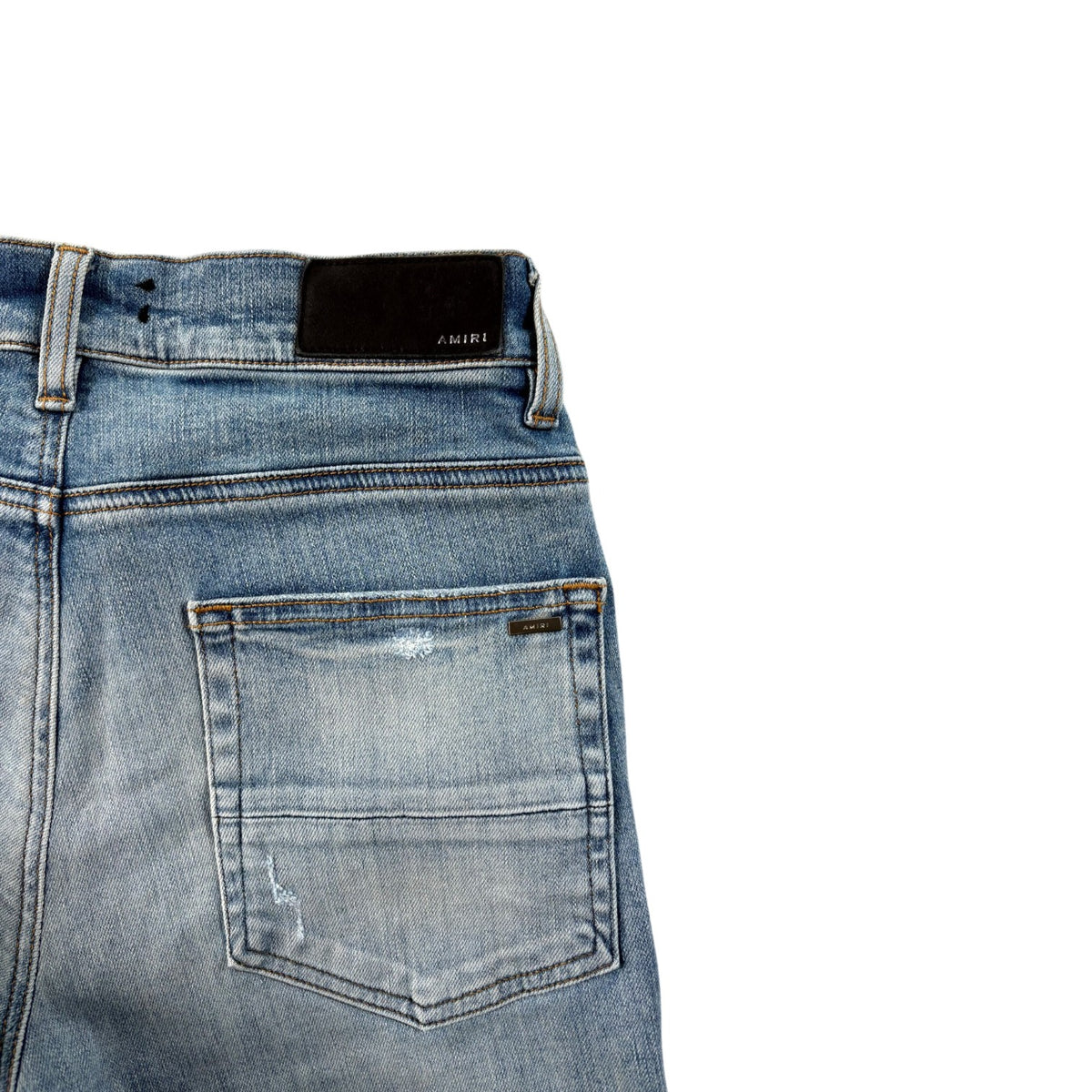 Amiri Quilted Blue Patch Light Wash Jeans