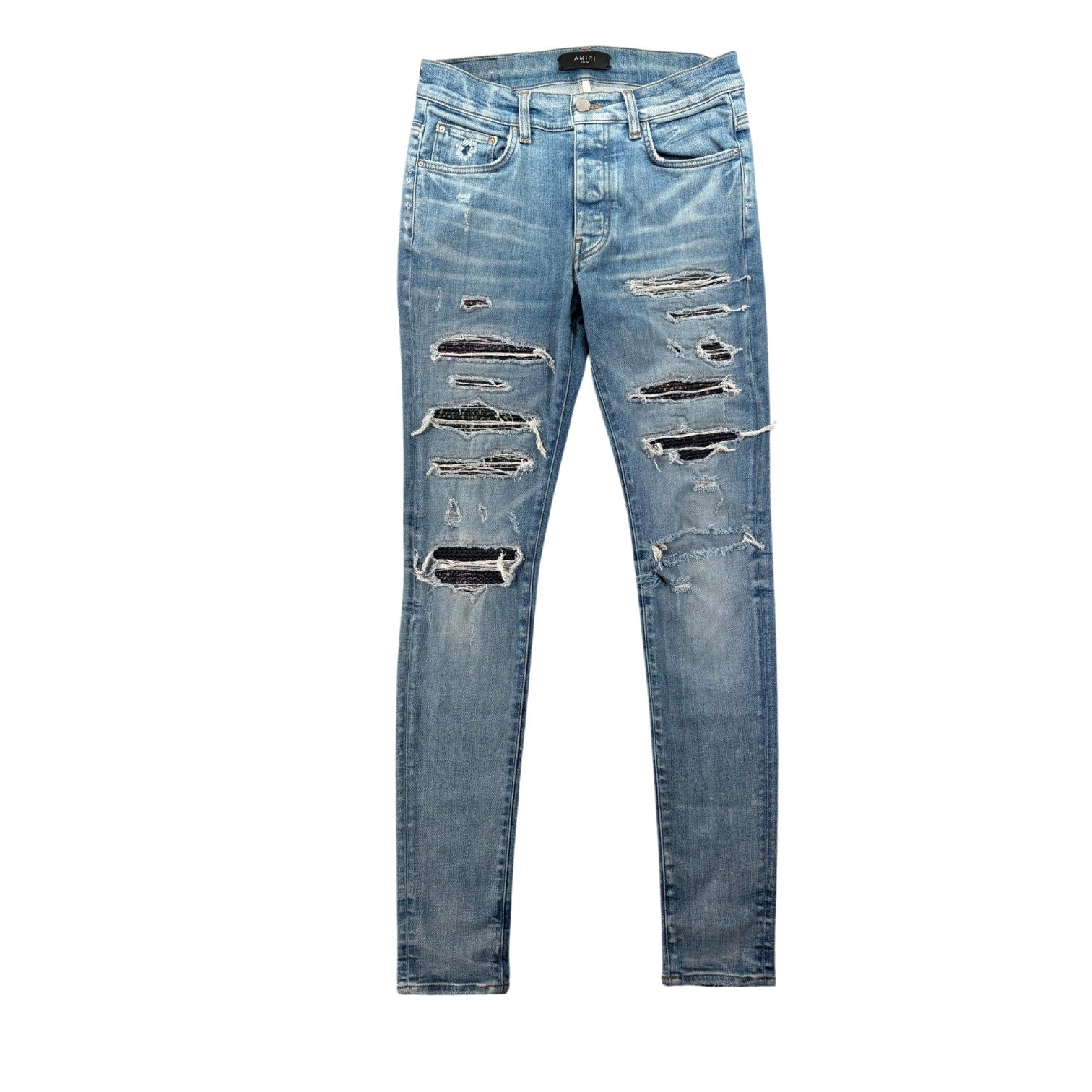 Amiri Rainbow Bandana Thrasher Light Wash Jeans