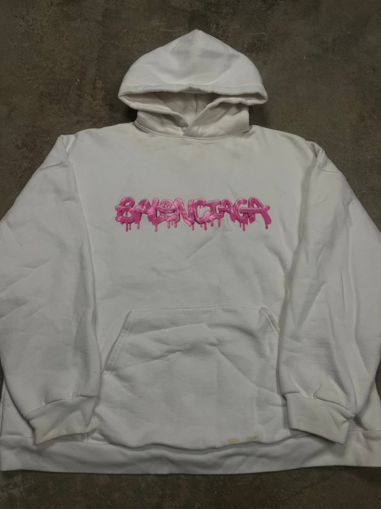 Balenciaga Hoodie White Pink Used 3