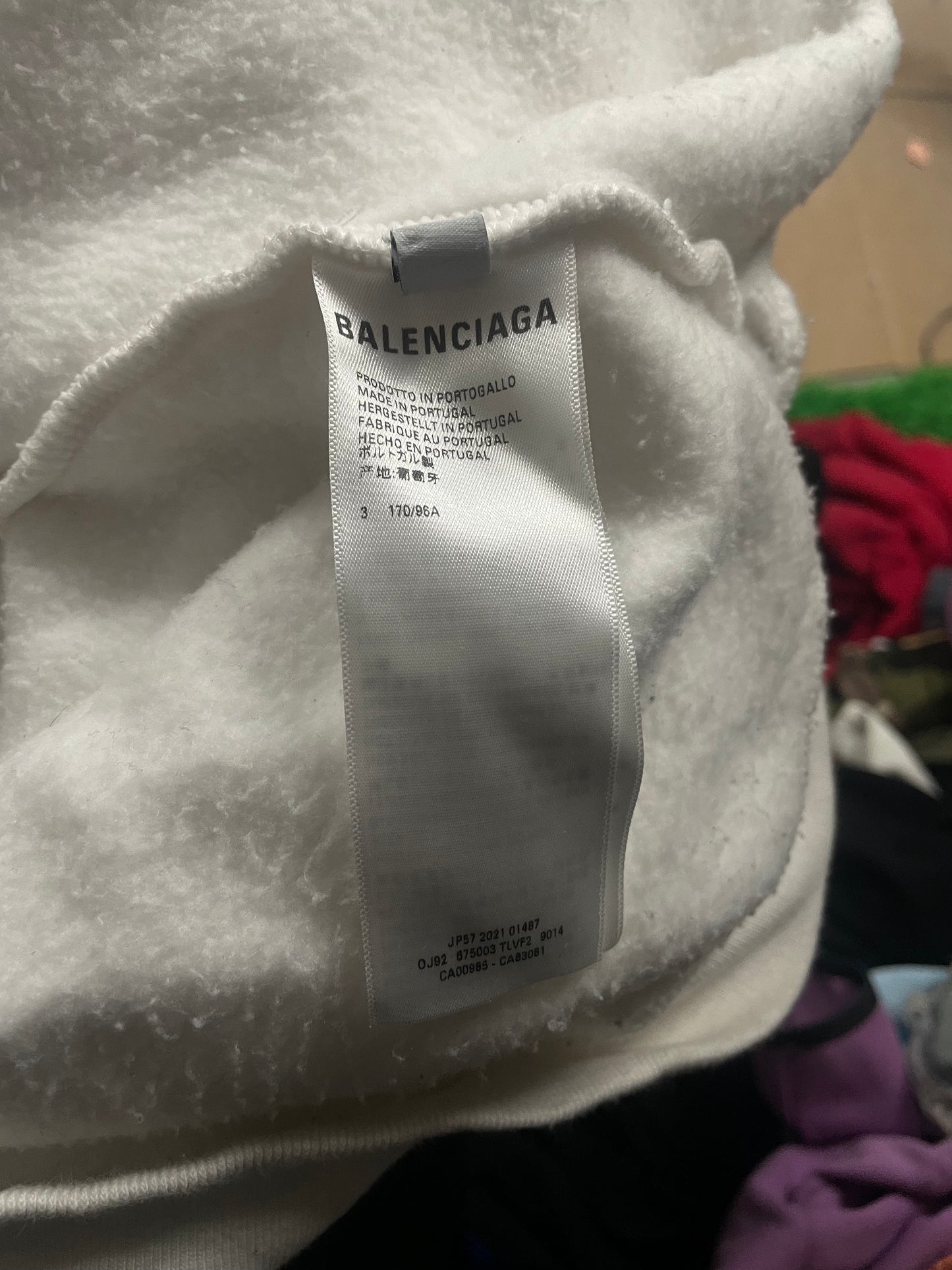 Balenciaga Hoodie White Pink Used 3