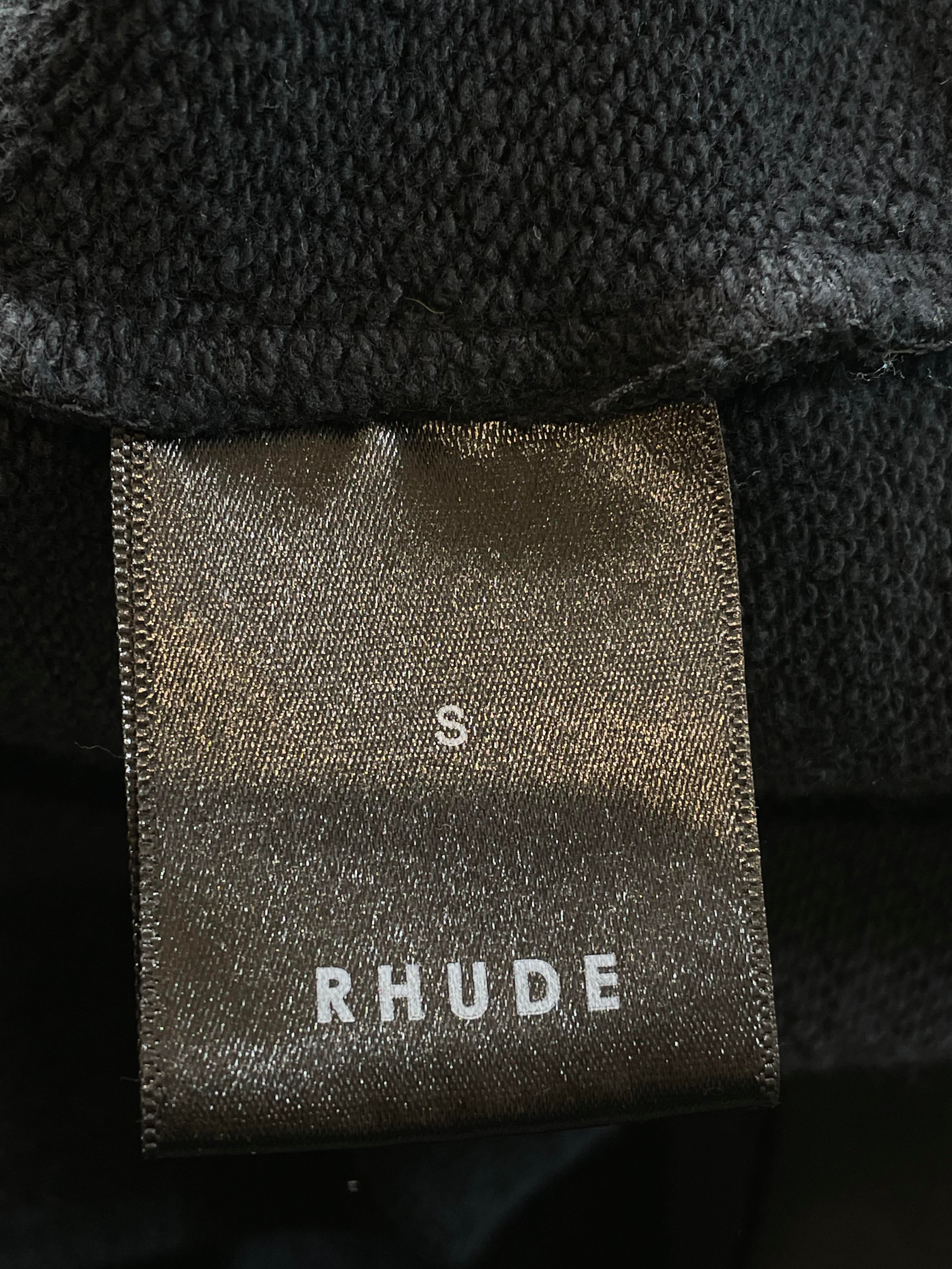 Rhude Malibu Eagle Faded Black Hoodie