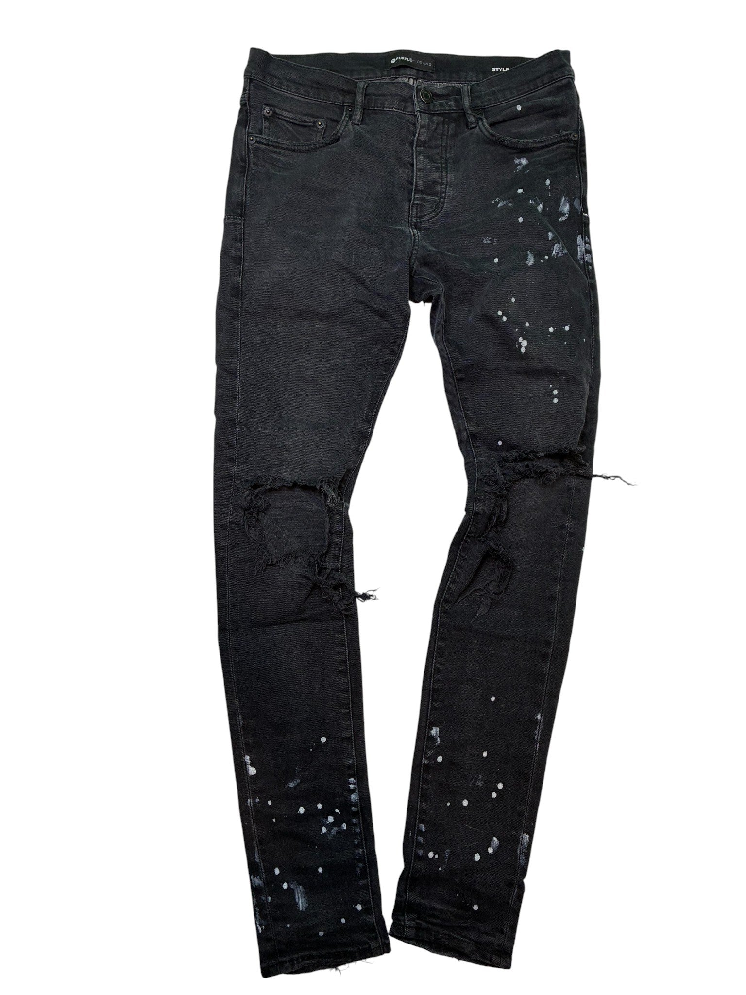 Purple Brand Paint Splatter Jeans
