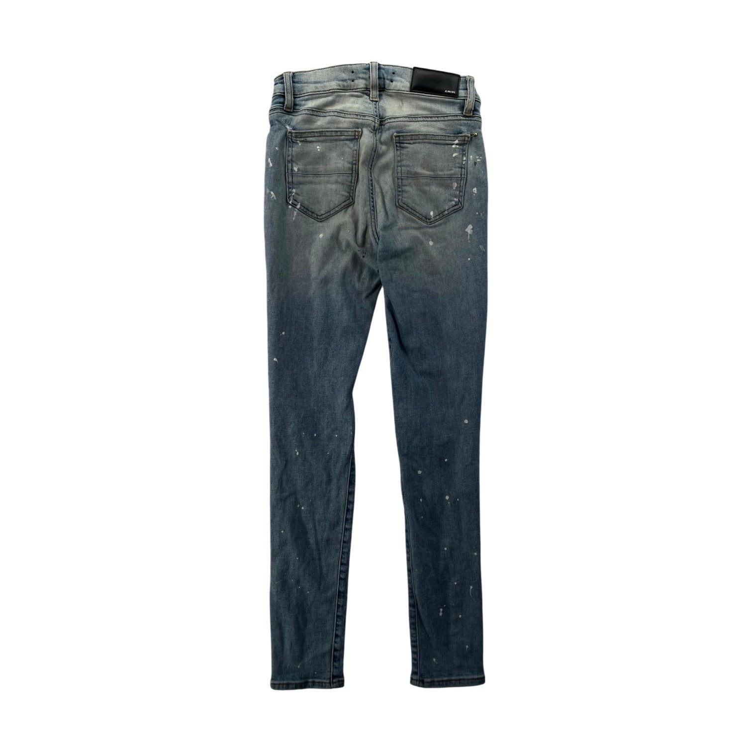 Amiri Splatter Swarovski Patch Light Wash Jeans