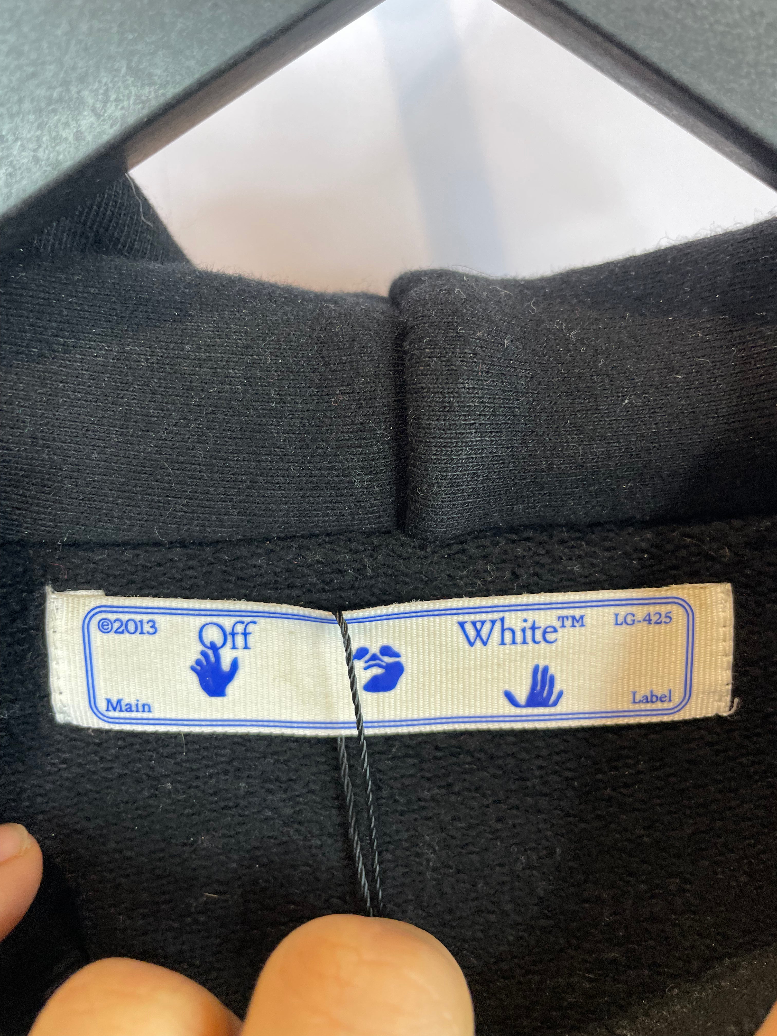 Off White Shirt Hoodie Black Yellow Used Small