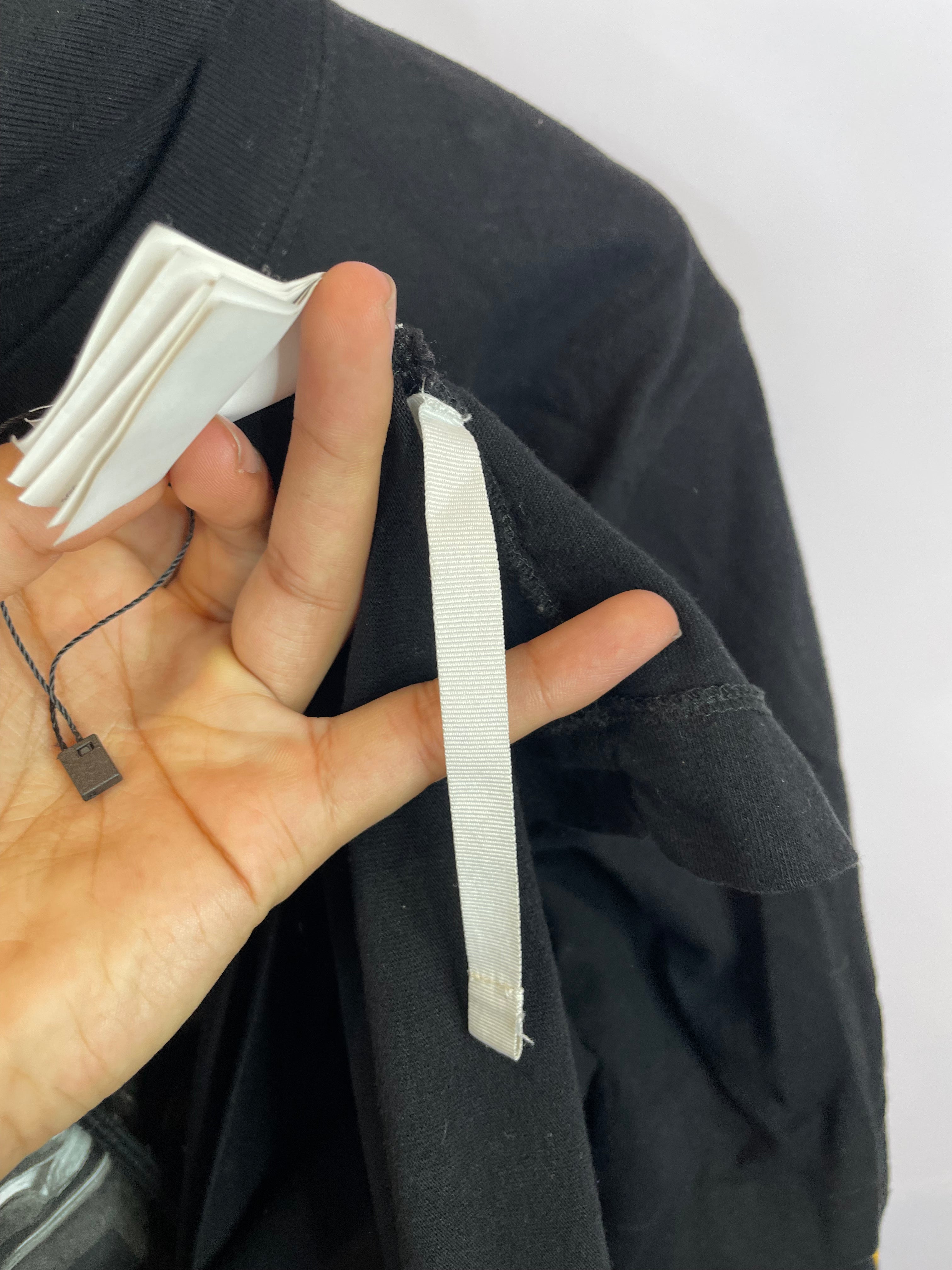 Off White Shirt Hoodie Black Yellow Used Small