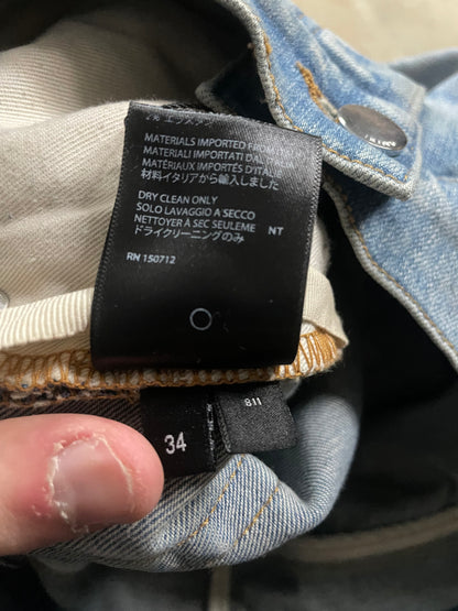 Amiri MX1 Light Wash Blue Paisley Patch Used 34